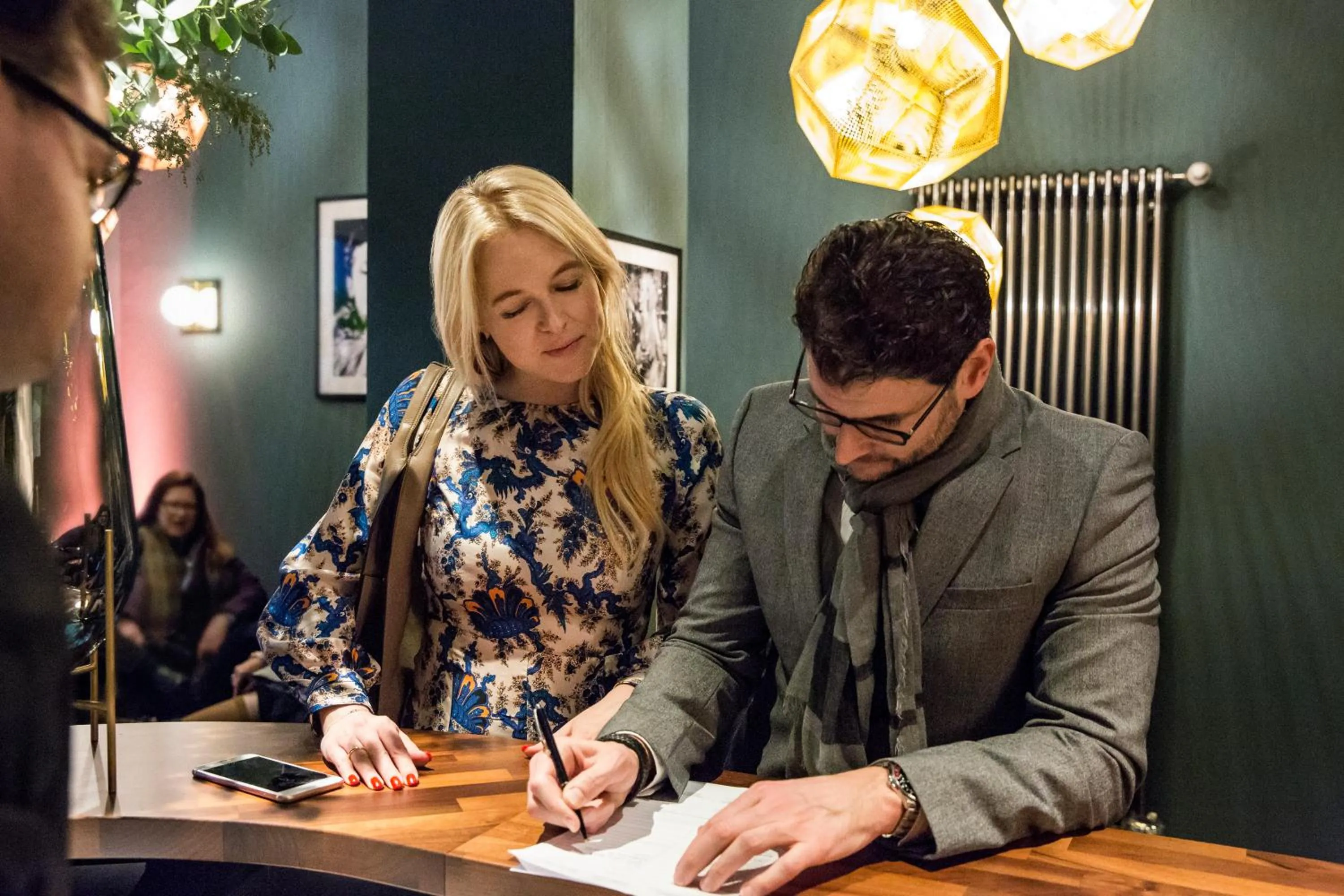 People in Manhattan Hotel