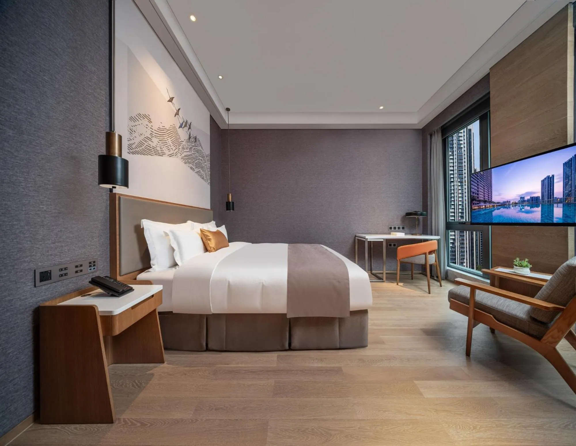Bed in Genpla Hotel Shenzhen Nanshan