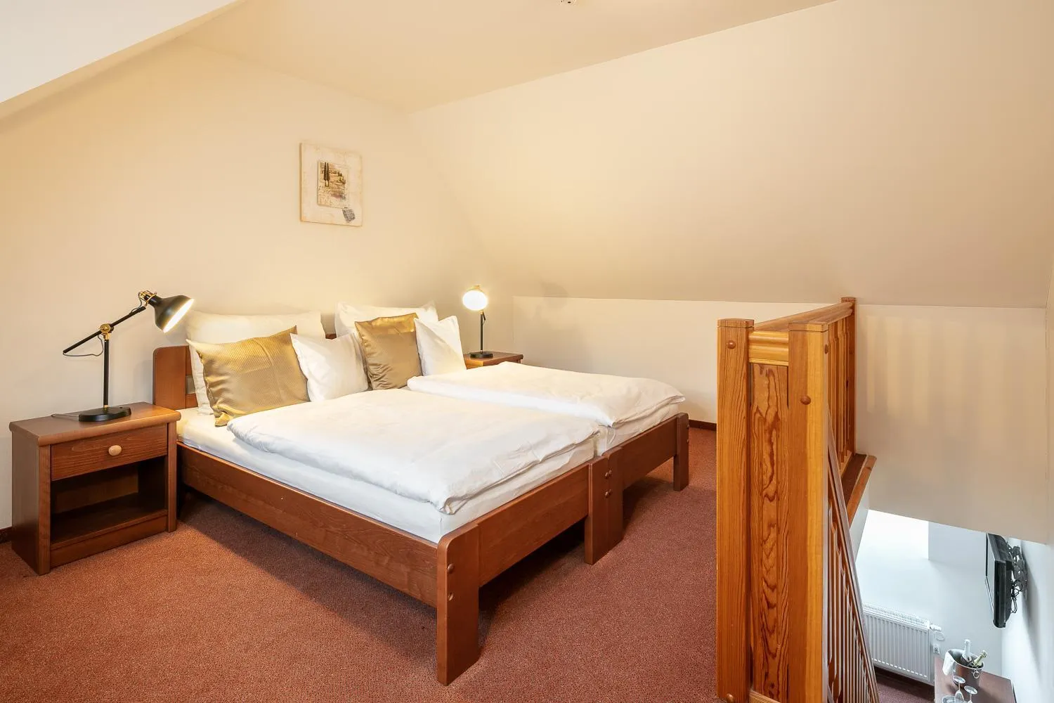 Bed in Pytloun Wellness Hotel Hasištejn