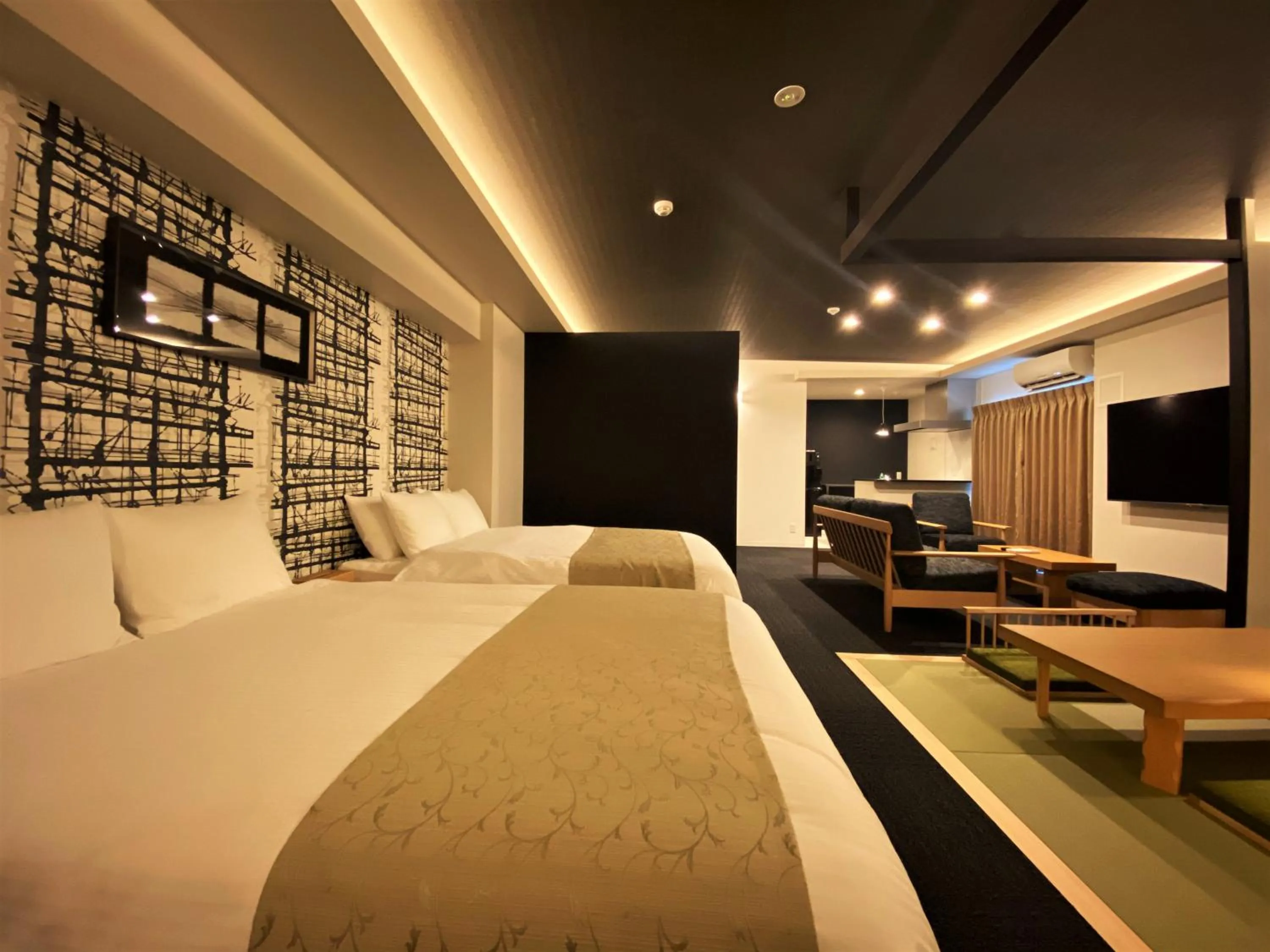 TV and multimedia, Bed in Randor Residential Hotel Fukuoka Annex