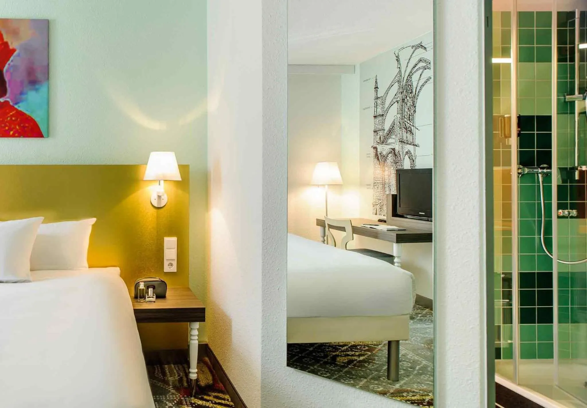 Bedroom, Bed in ibis Styles Speyer