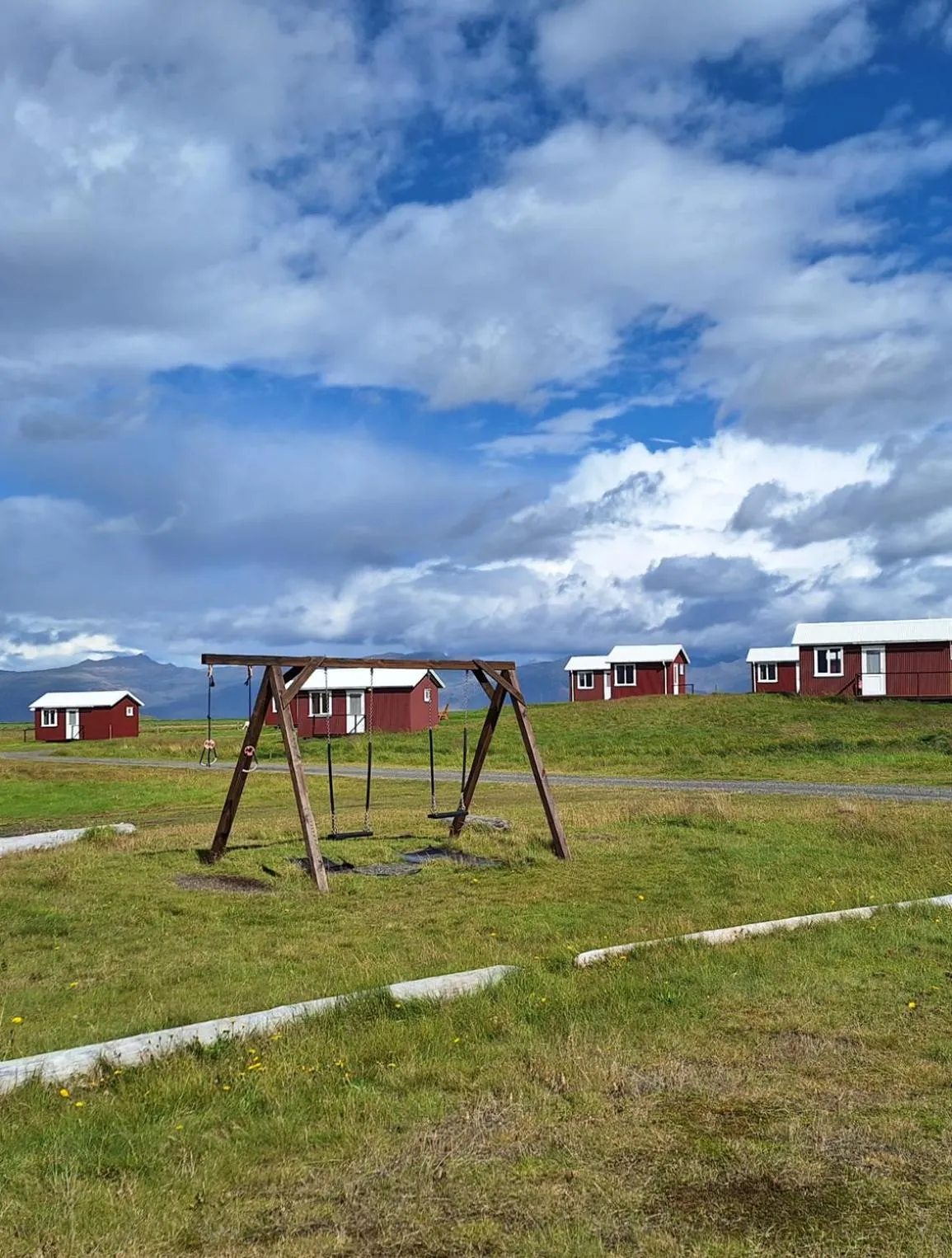 Children play ground in Lambhus Glacier View Cabins