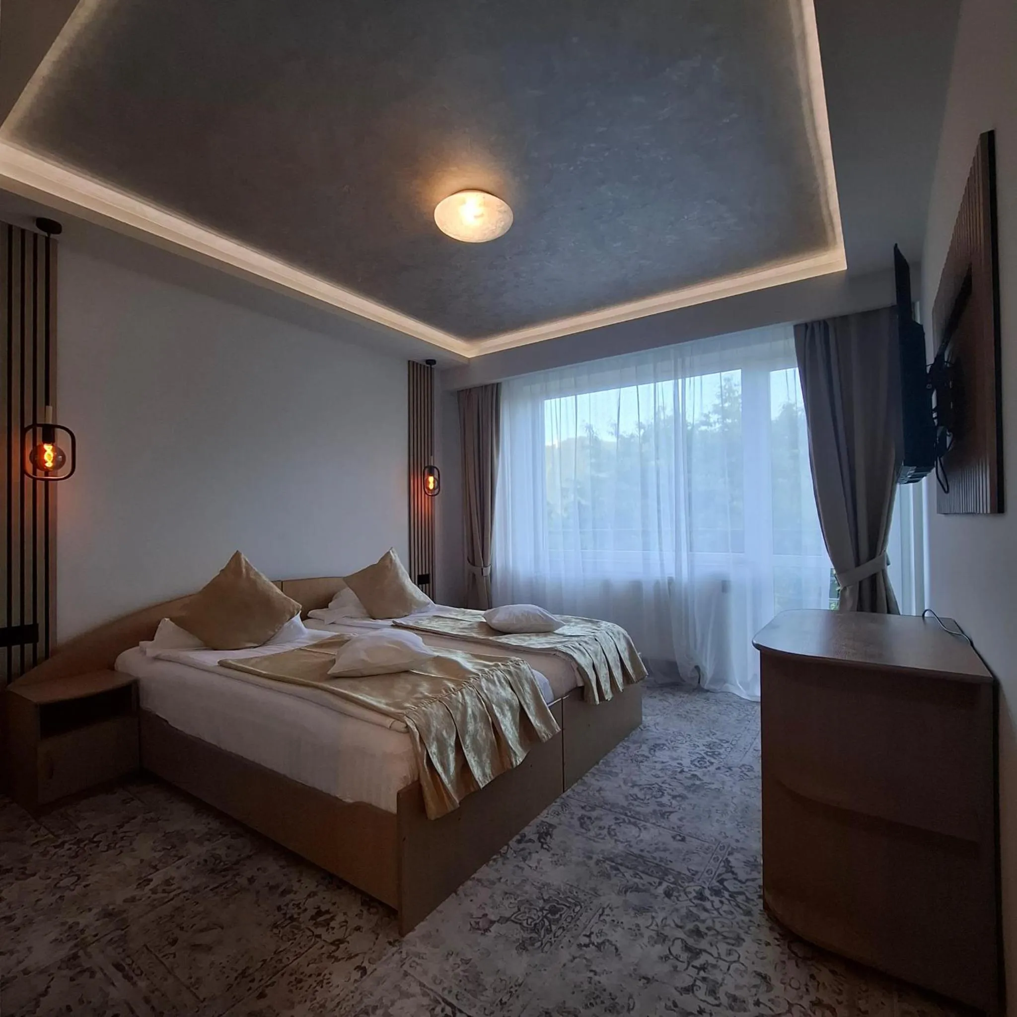 Bed in Pensiunea Warthe Bed & Breakfast