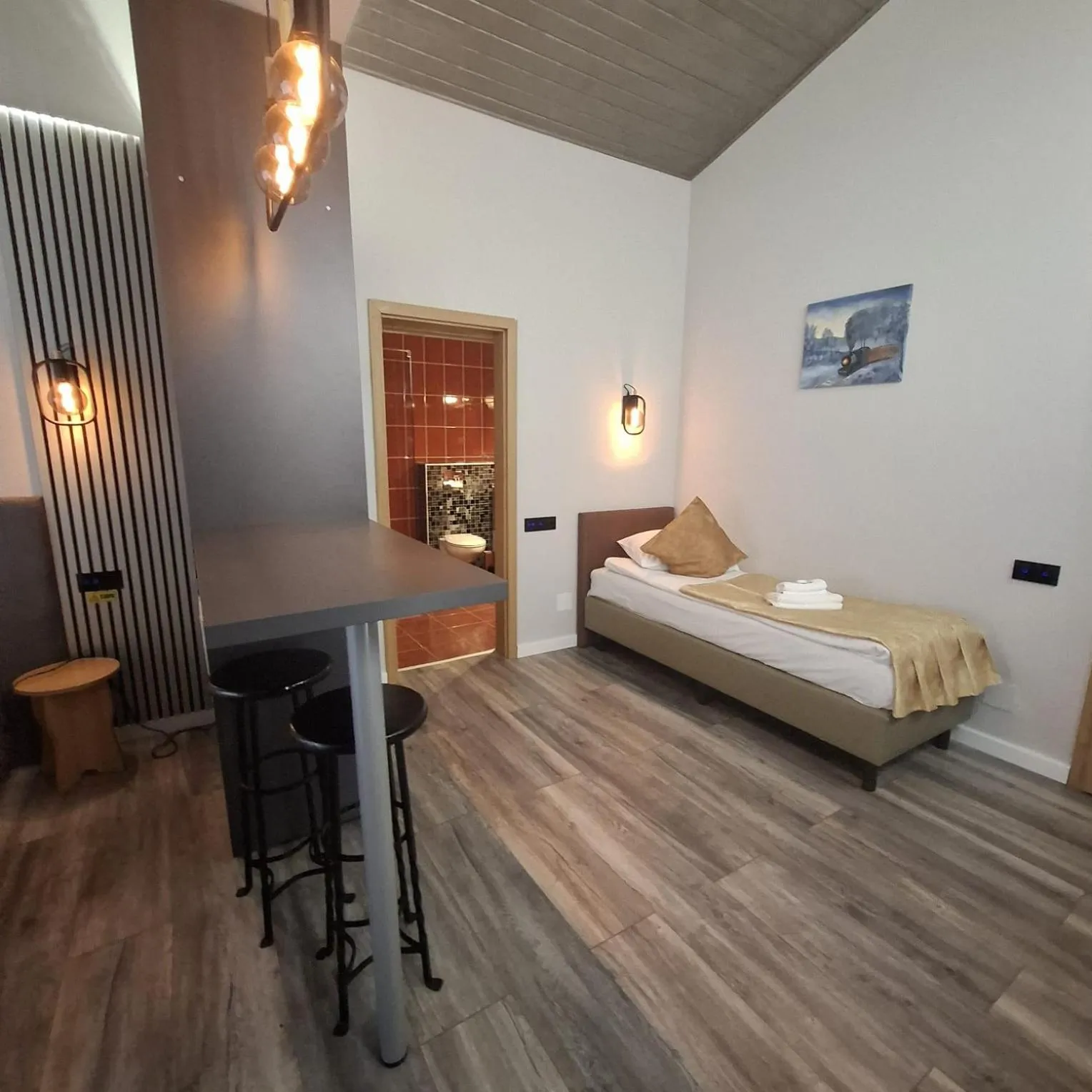 Bed in Pensiunea Warthe Bed & Breakfast