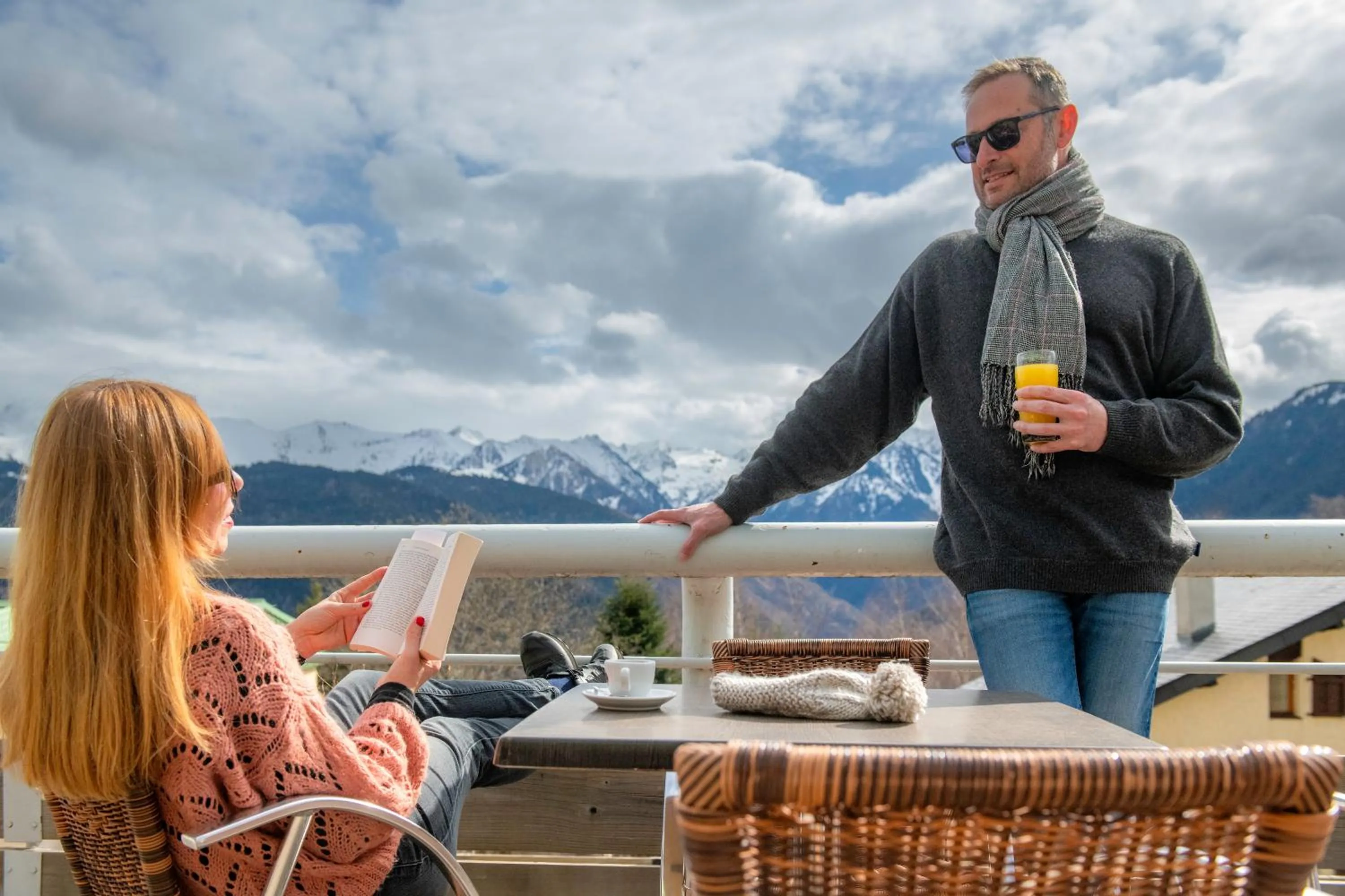 Balcony/Terrace in Village Vacances Le Tarbesou - Pied de piste station Ax 3 Domaines