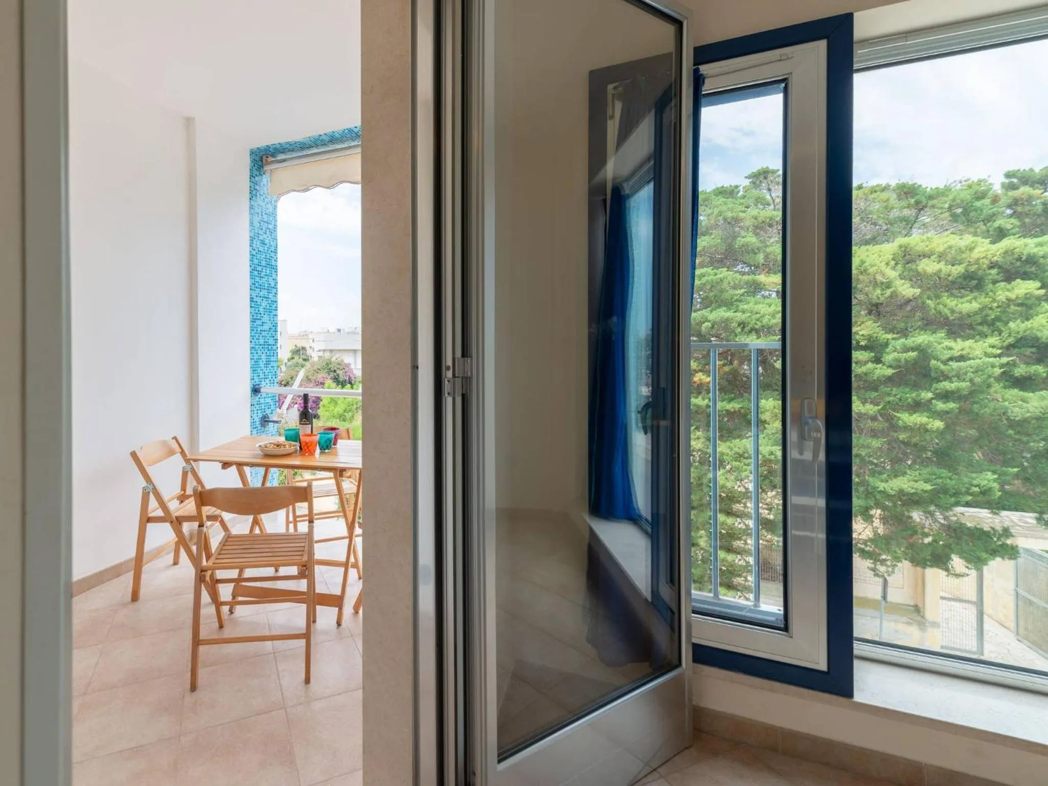 Balcony/Terrace in Bright Apartment asia Near The Beach In Otranto