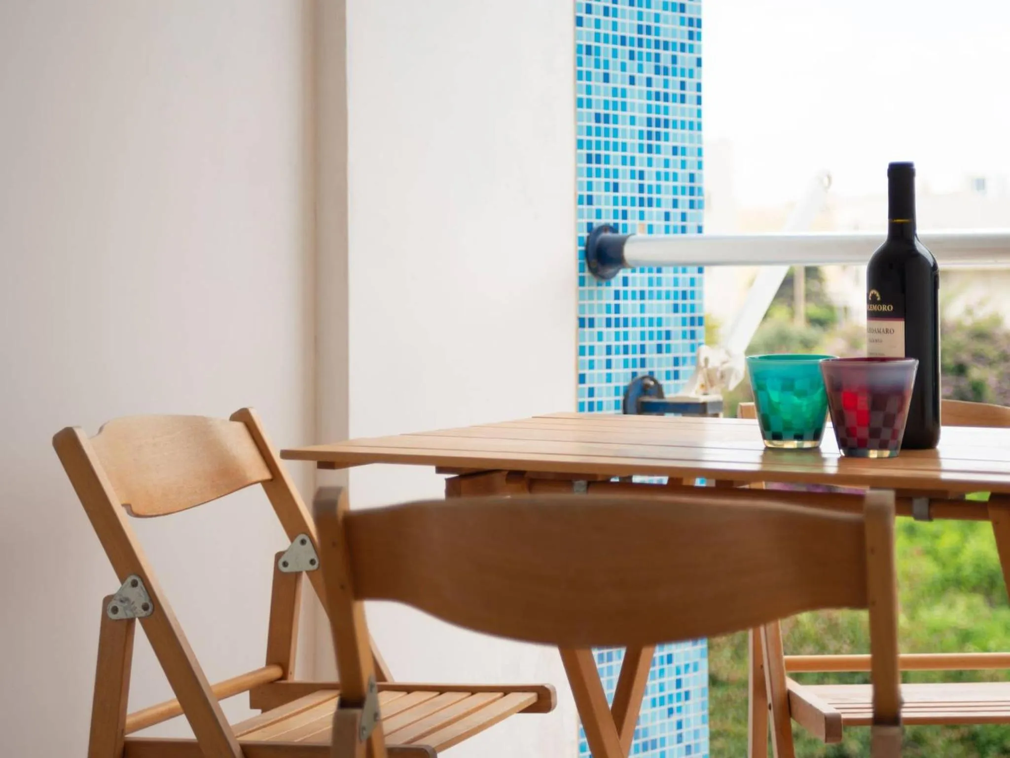 Balcony/Terrace in Bright Apartment asia Near The Beach In Otranto