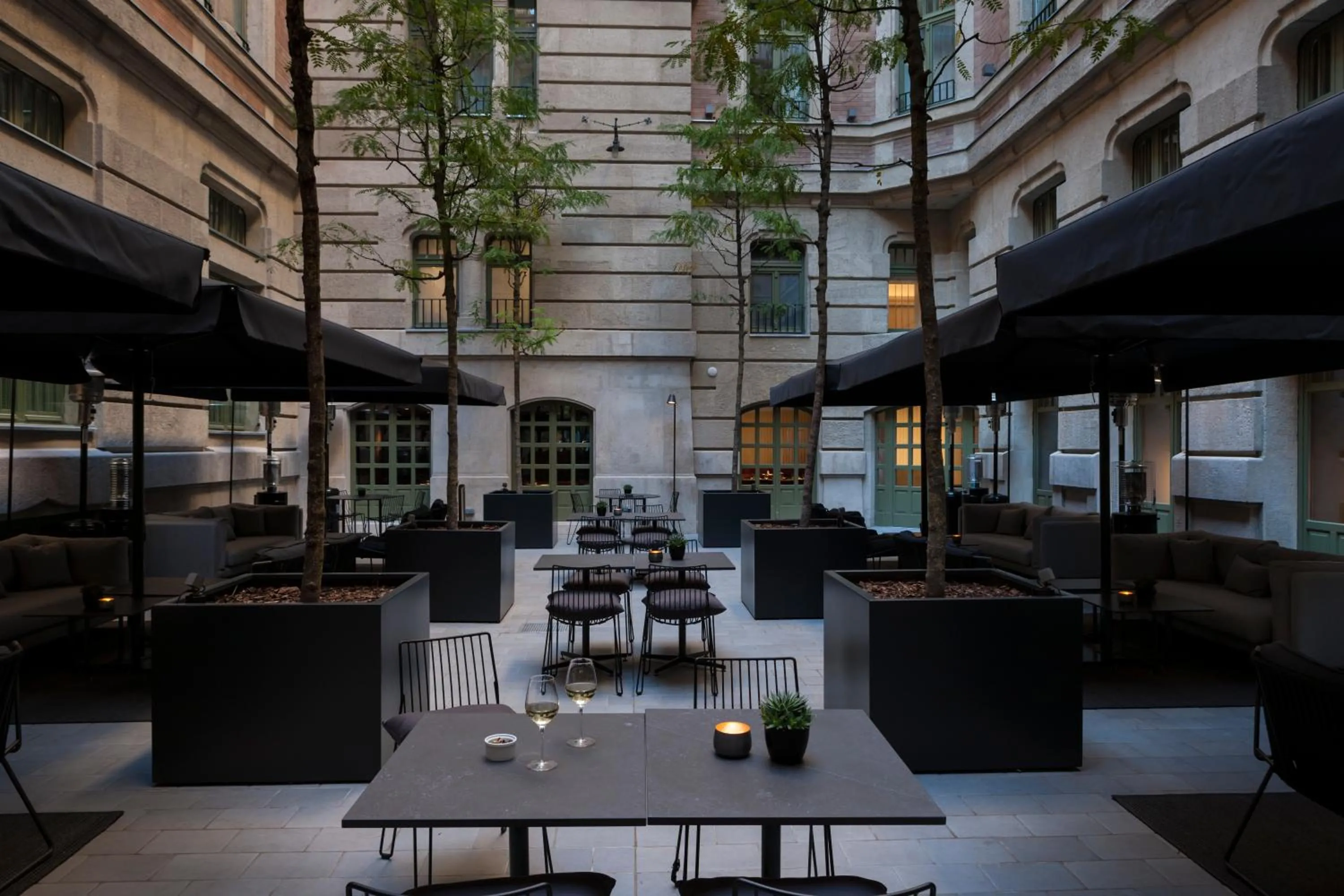 Inner courtyard view in Kozmo Hotel Suites & Spa - Small Luxury Hotels of the World