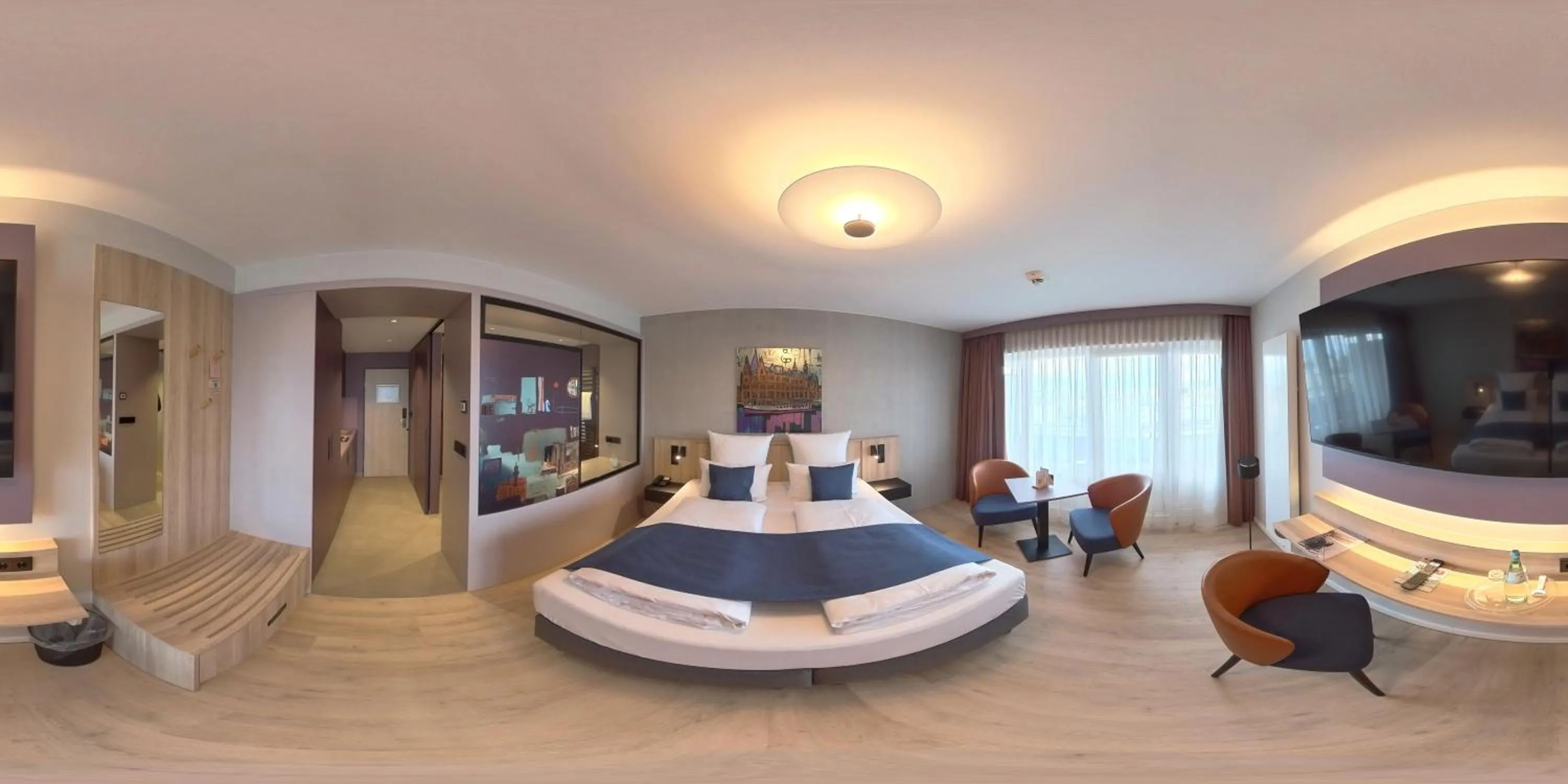 Dining area, Bed in Apartment-Hotel Hamburg Mitte