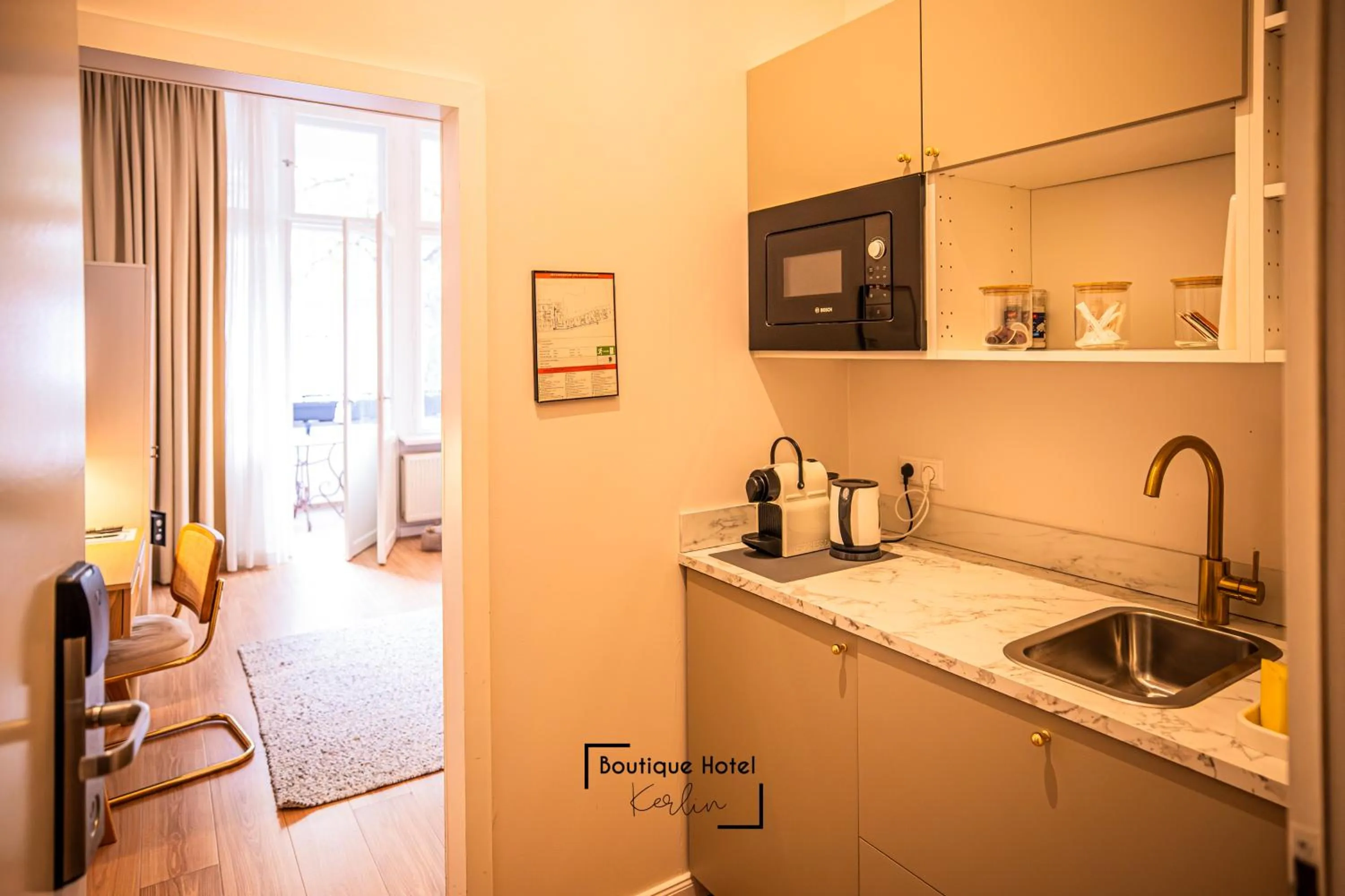 Kitchen or kitchenette in Boutique Hotel Kerlin