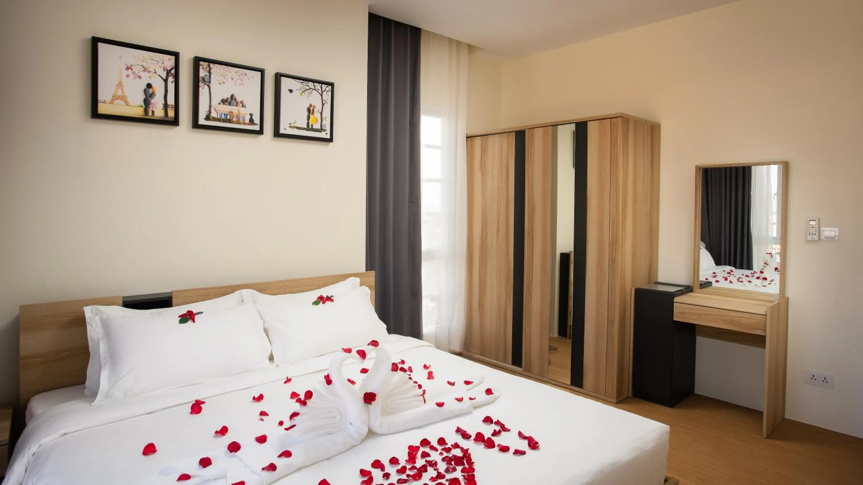 Bed in TK VIEW HOTEL & APARTMENT