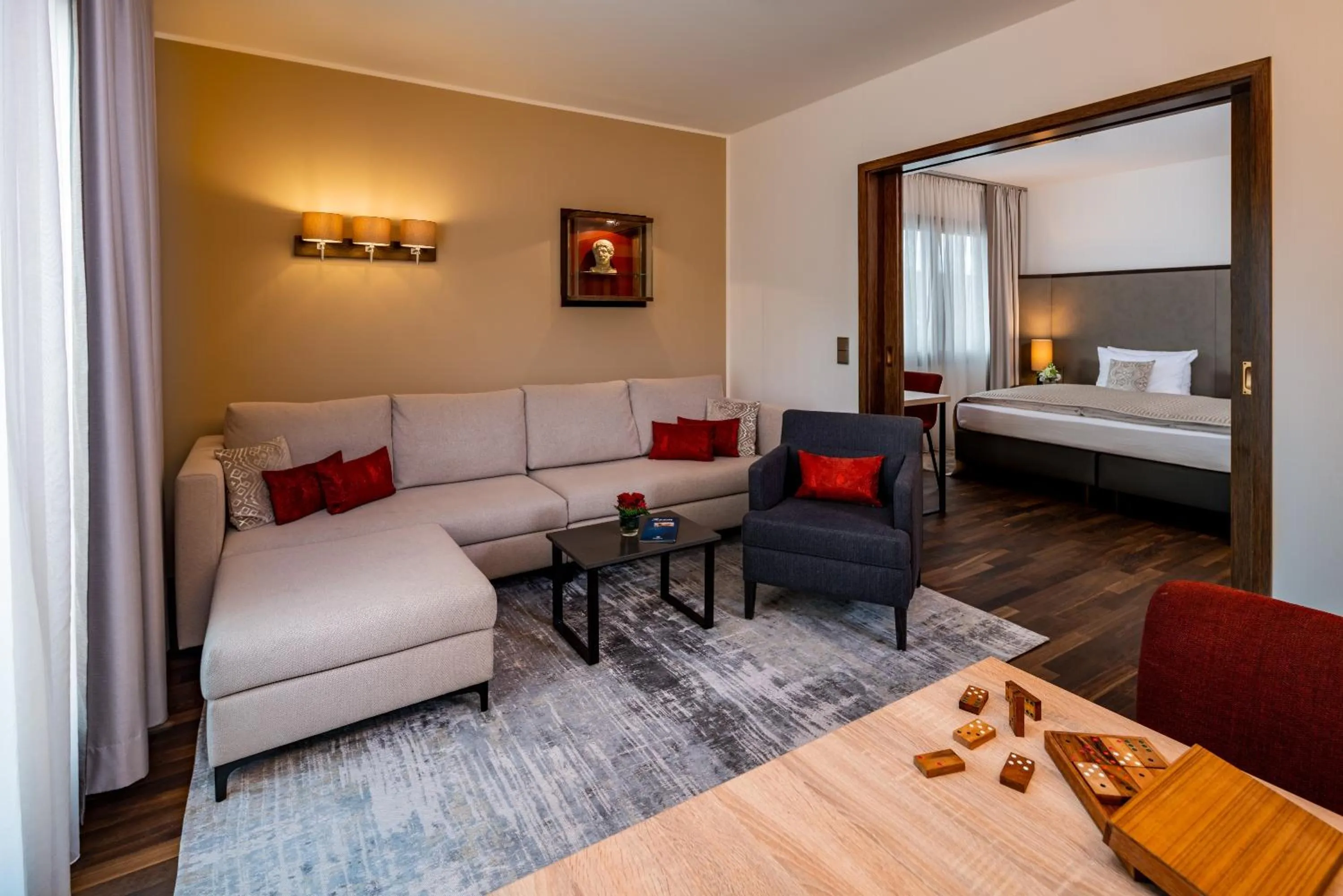 Seating area, Bed in Park Plaza Trier