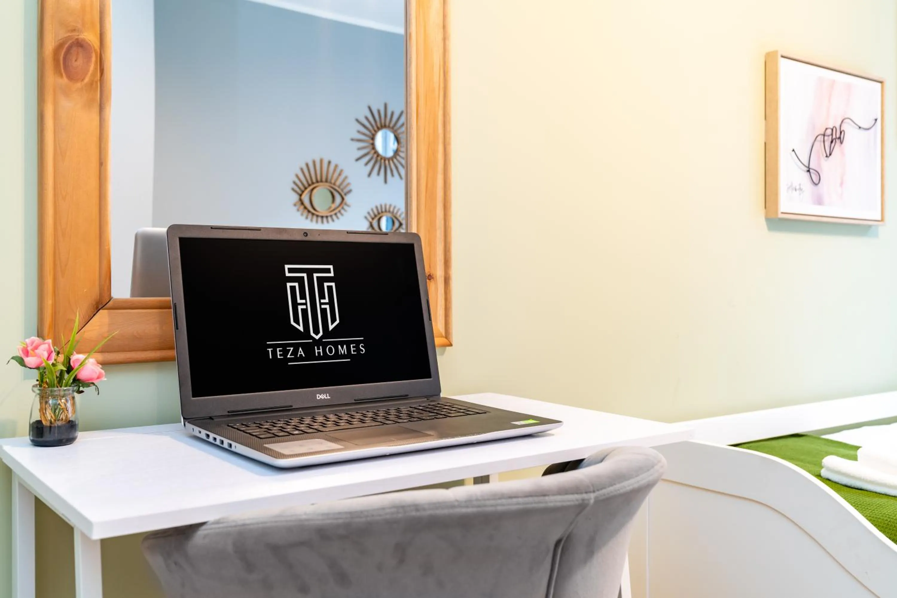 Property logo or sign in Central Apartment With 55” Smart TV+Netflix