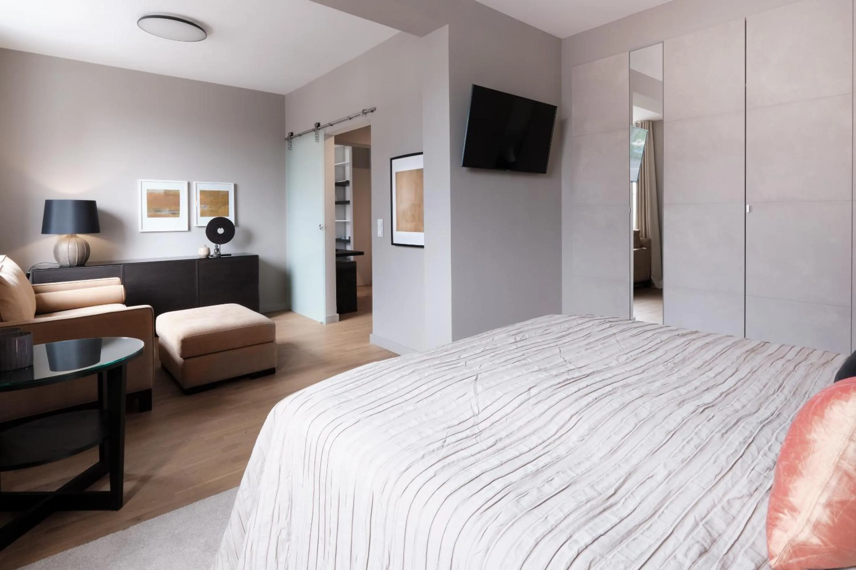 Seating area, Bed in SAXX Apartments "Goldberg Karree"