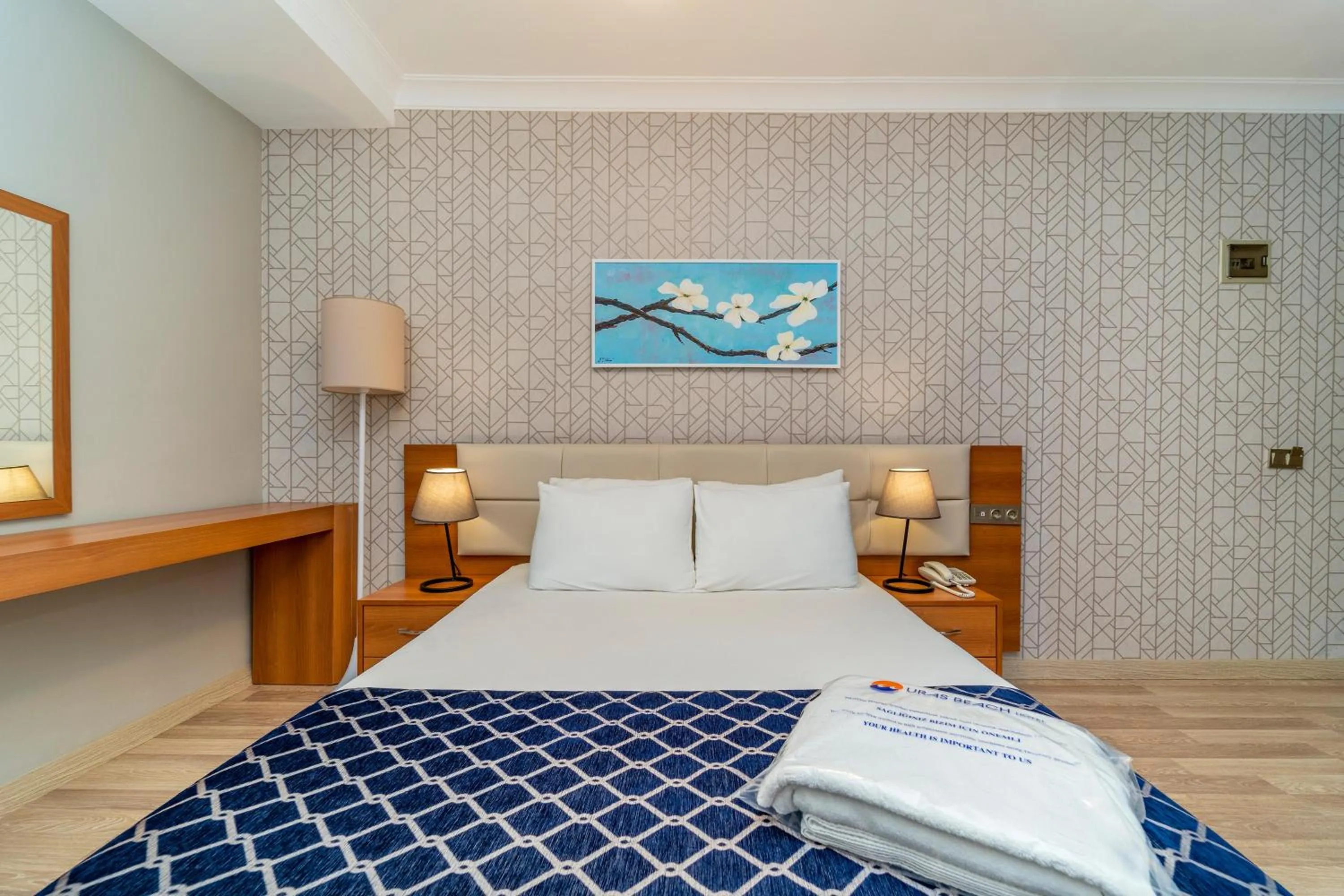 View (from property/room), Bed in Uras Beach Hotel