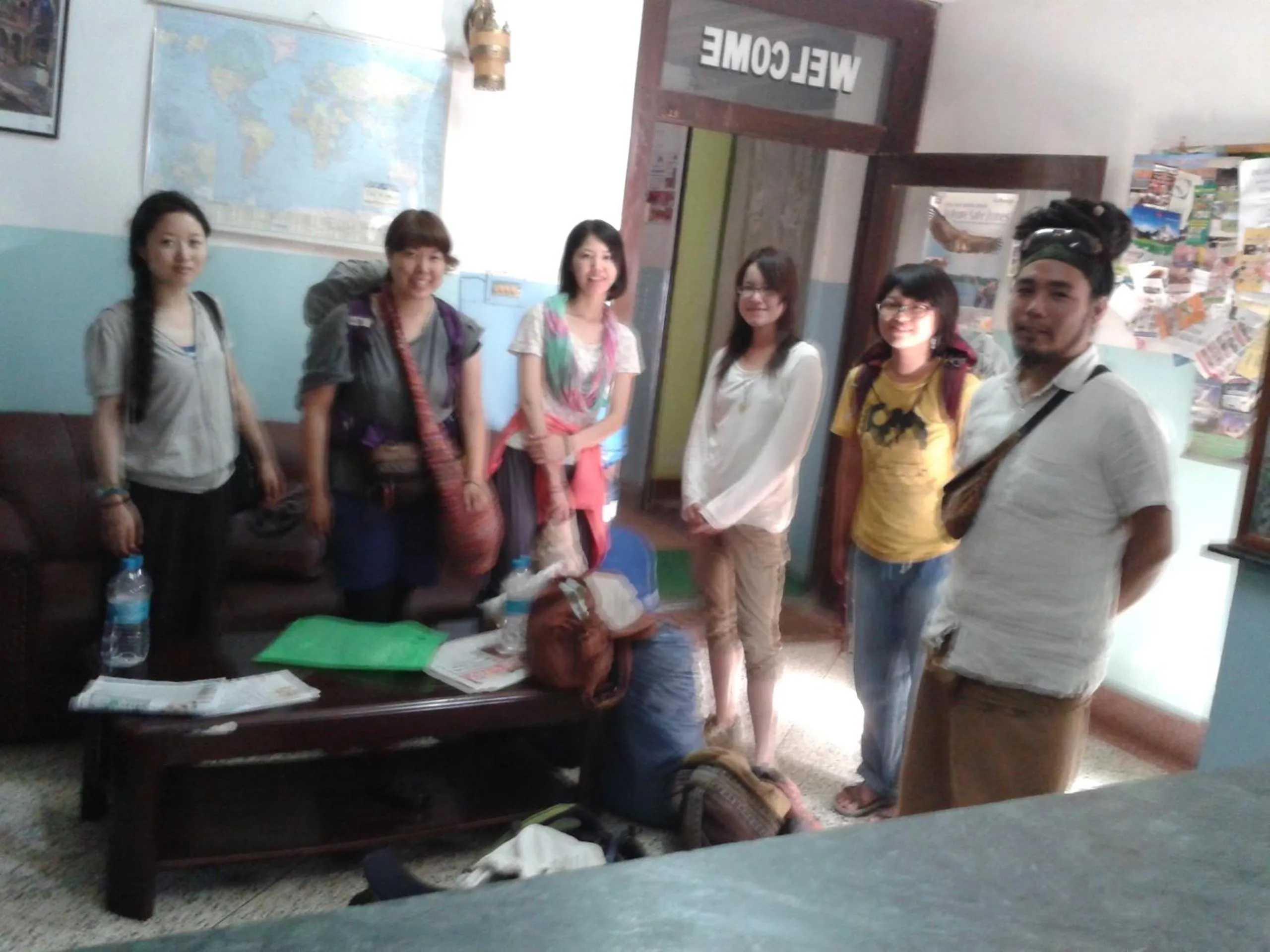 group of guests in hotel Backpackers inn