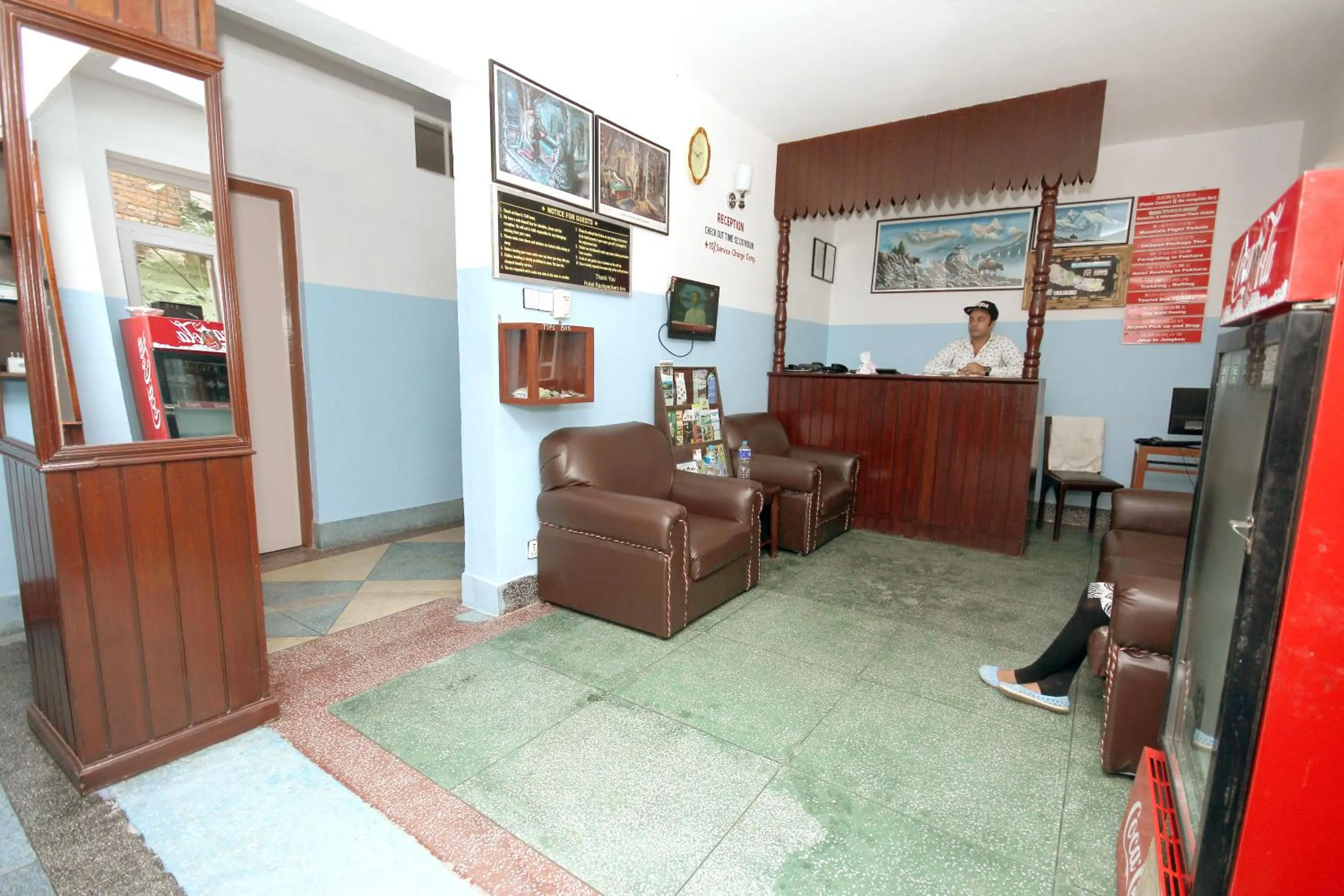 Lobby or reception in hotel Backpackers inn