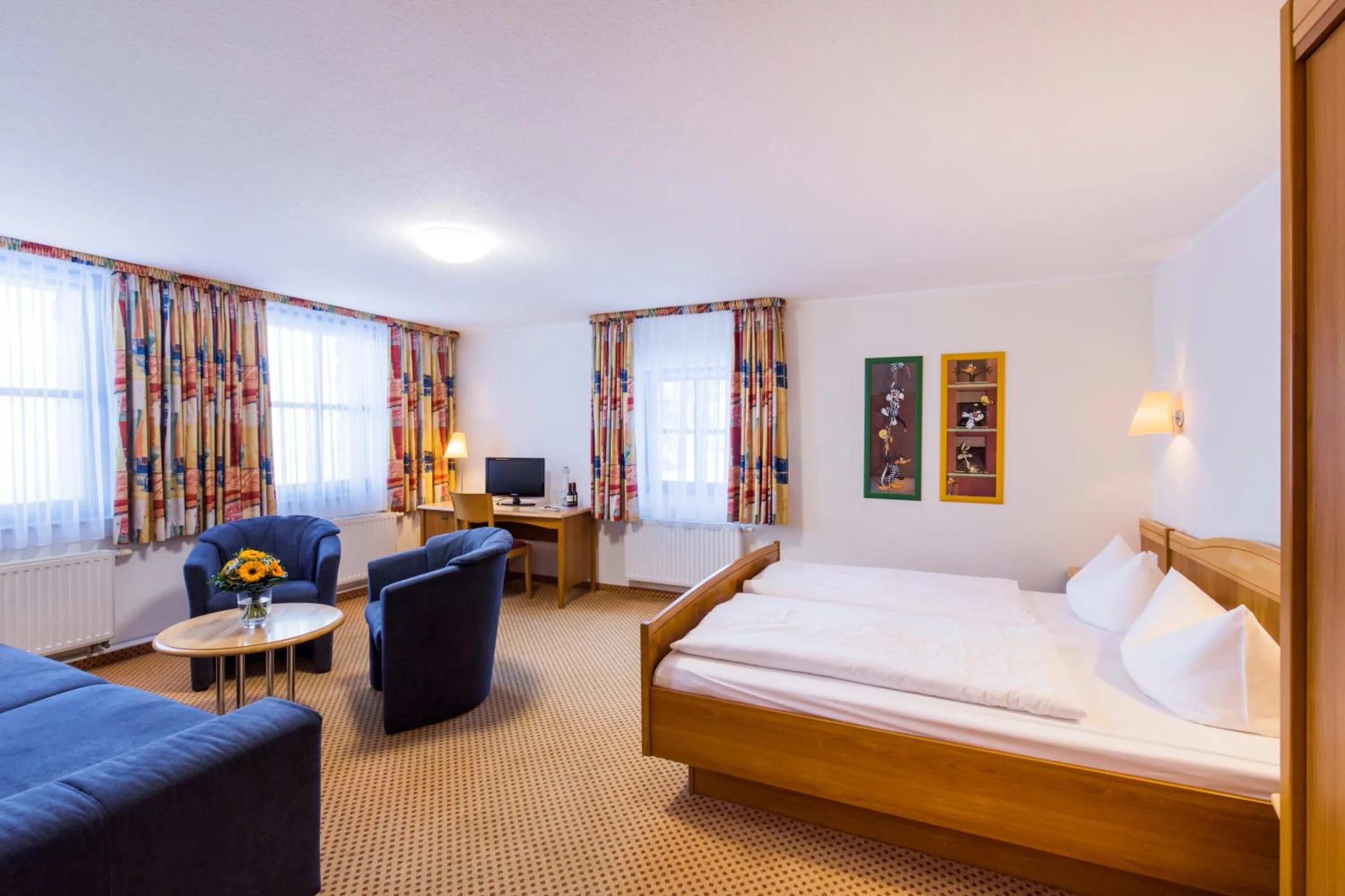 Seating area, Bed in Hubertusbaude