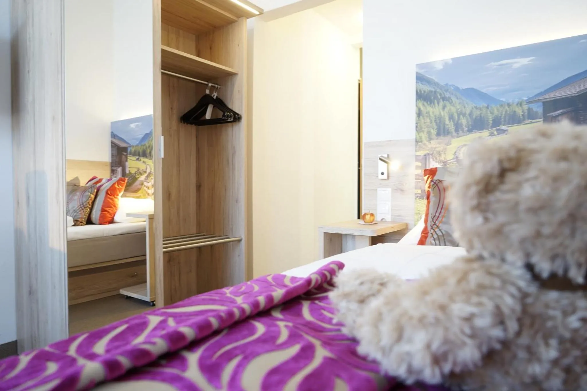 Decorative detail, Bed in Hotel Edel Weiss