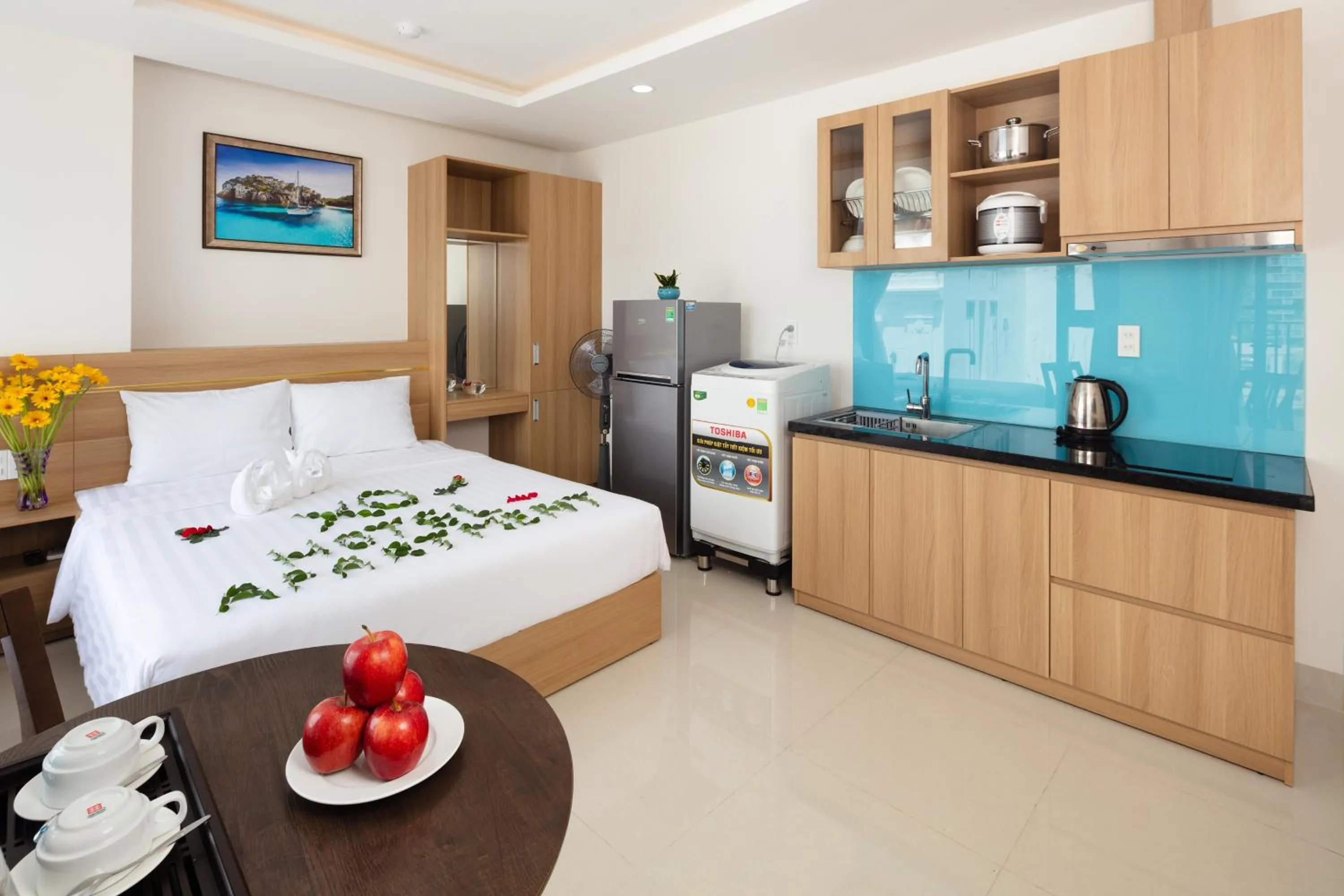 Kitchen or kitchenette in XO Hotel & Apartments