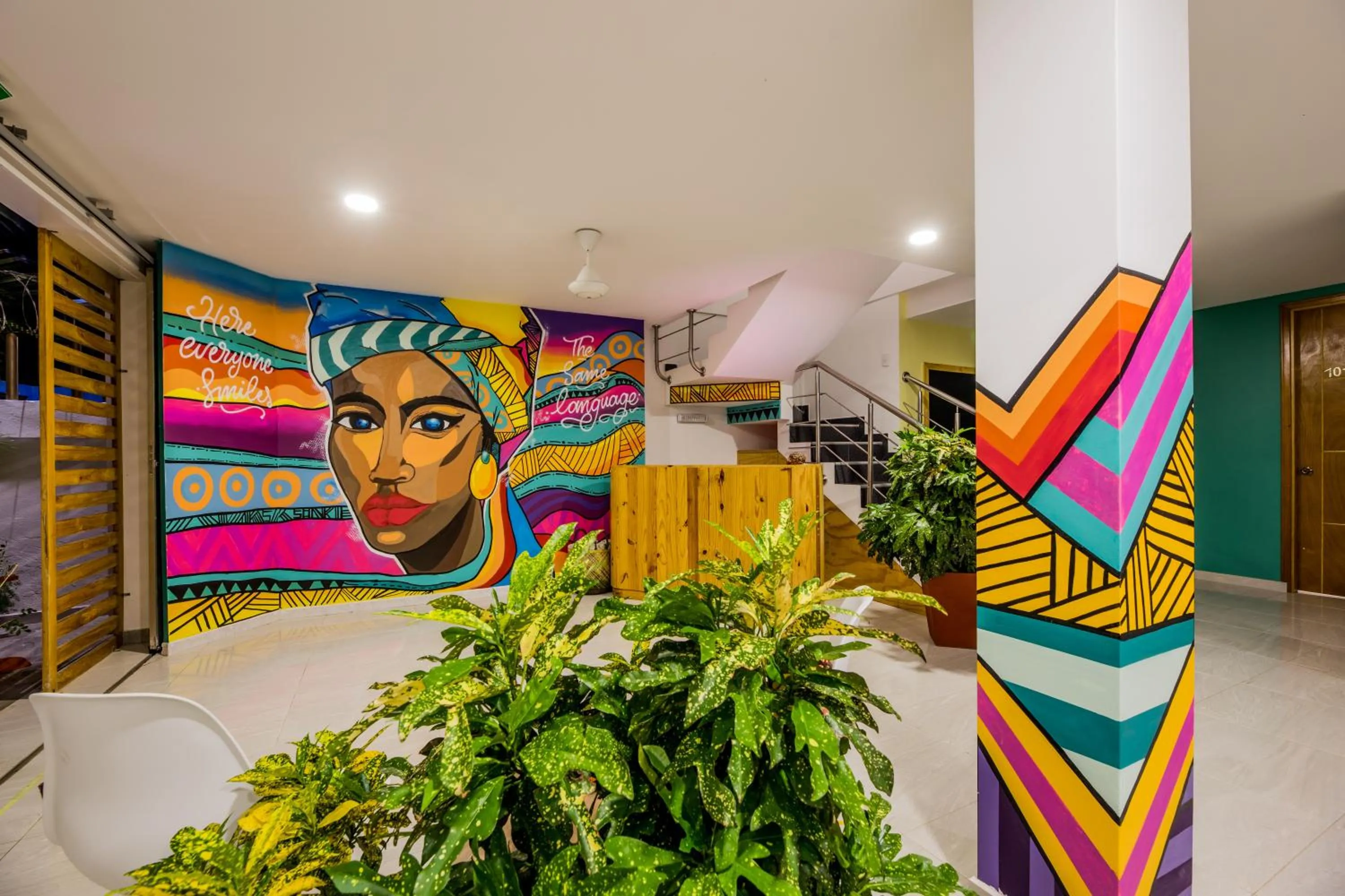 Lobby or reception in Makena La Boquilla Beach Hostel