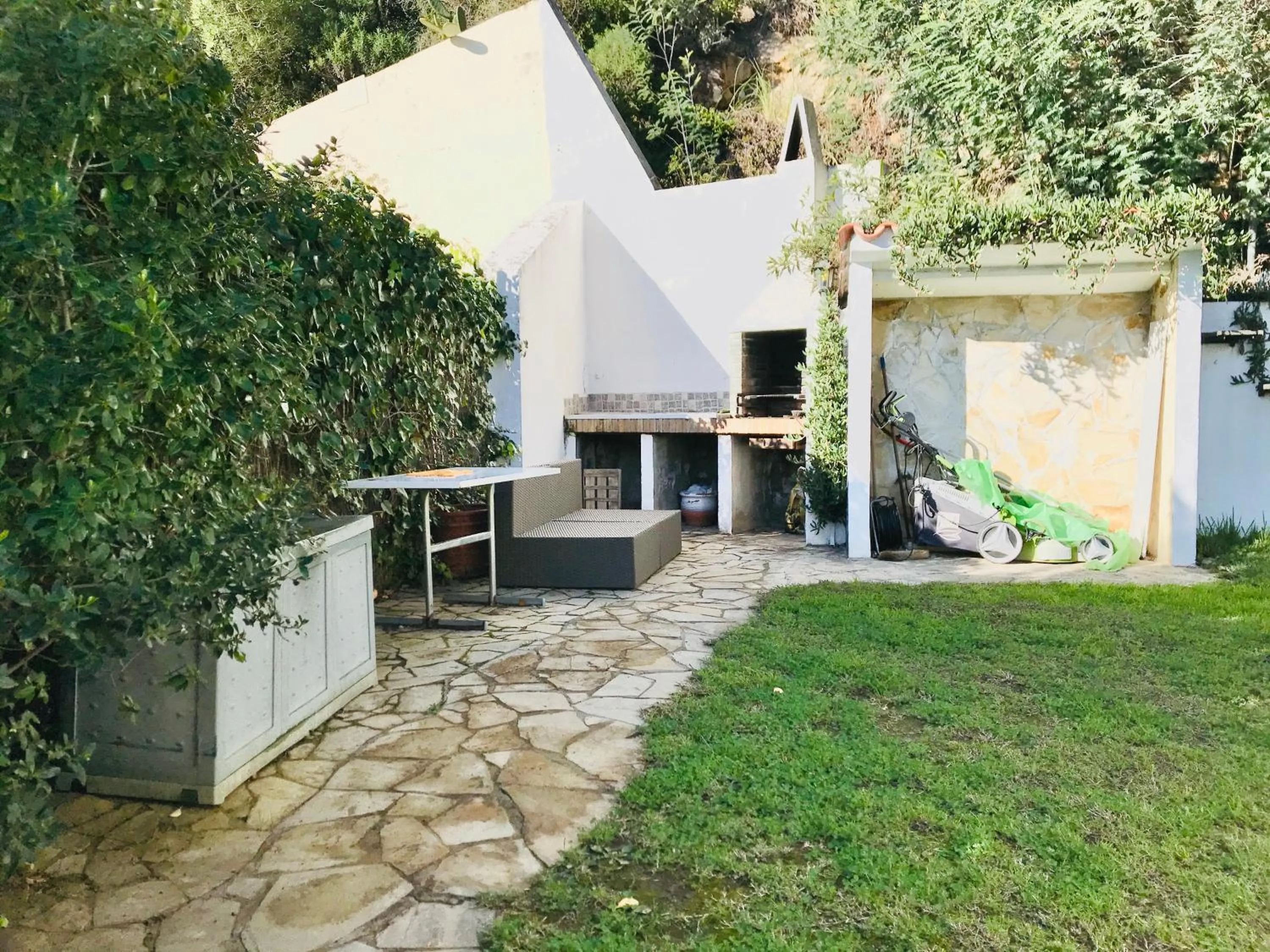 Patio in Mediterranean Villa Investingspain sea view and pool