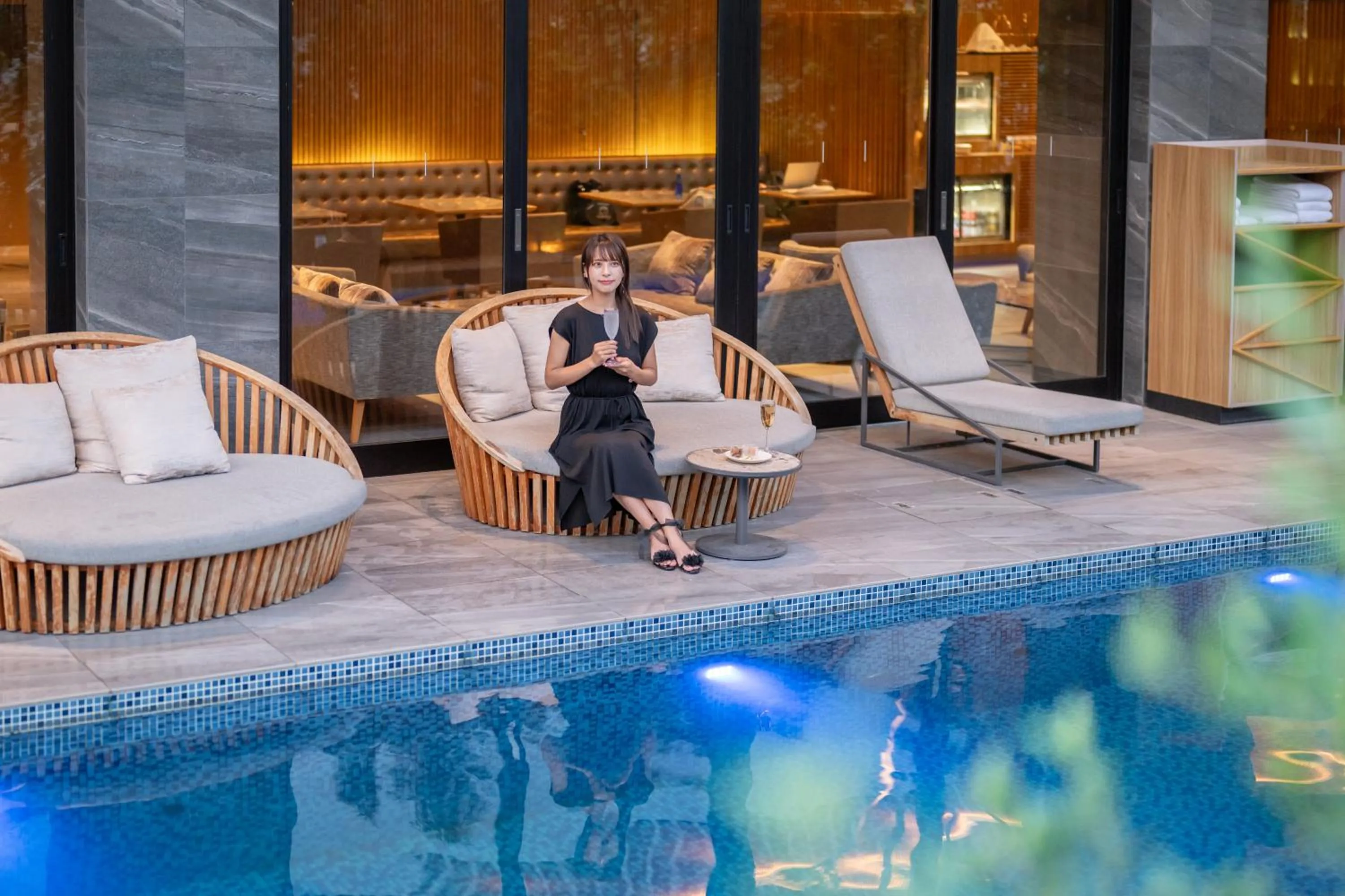 Pool view in Garden Terrace Fukuoka