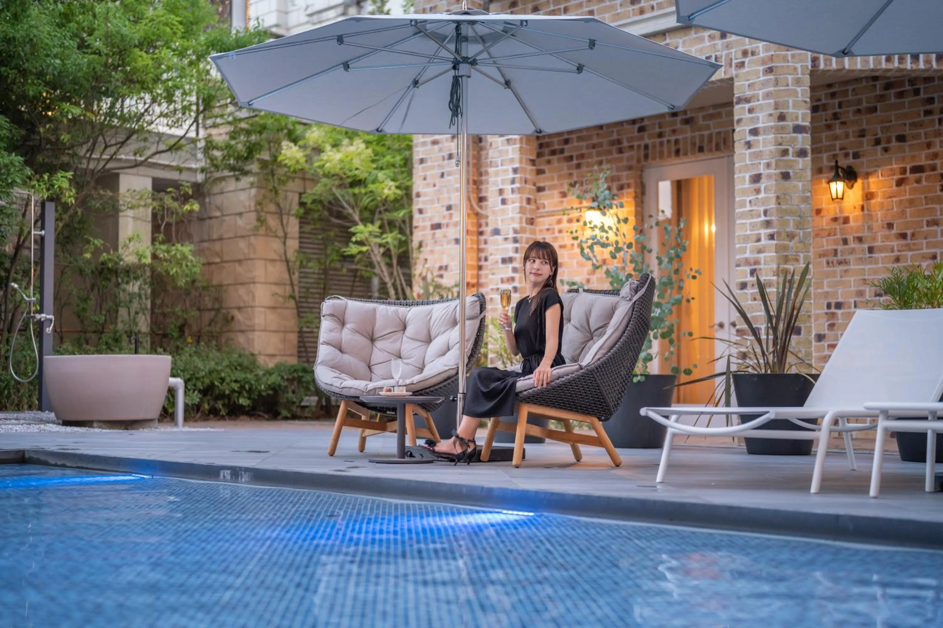 Pool view in Garden Terrace Fukuoka