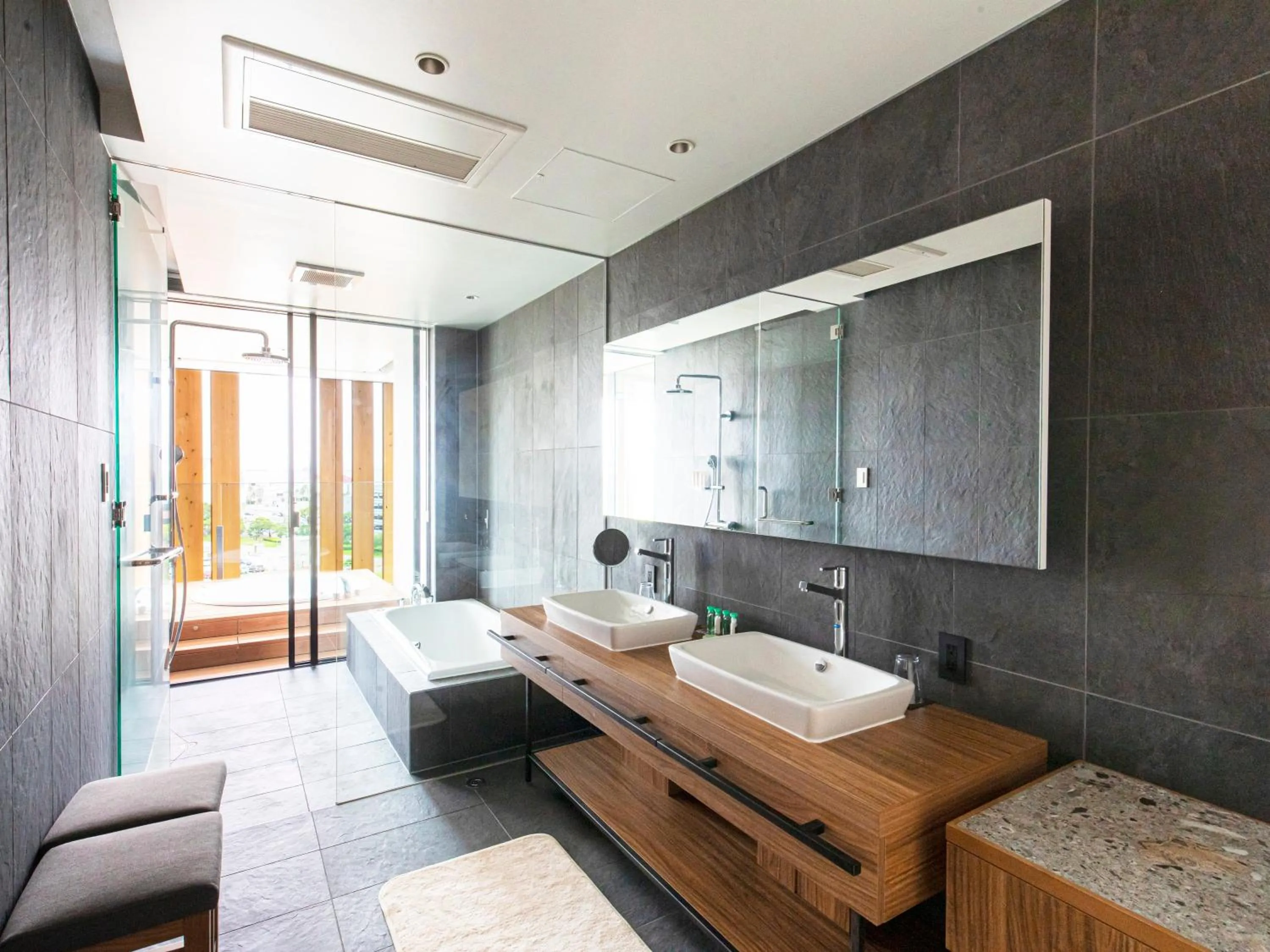 Bathroom, Bed in Garden Terrace Fukuoka