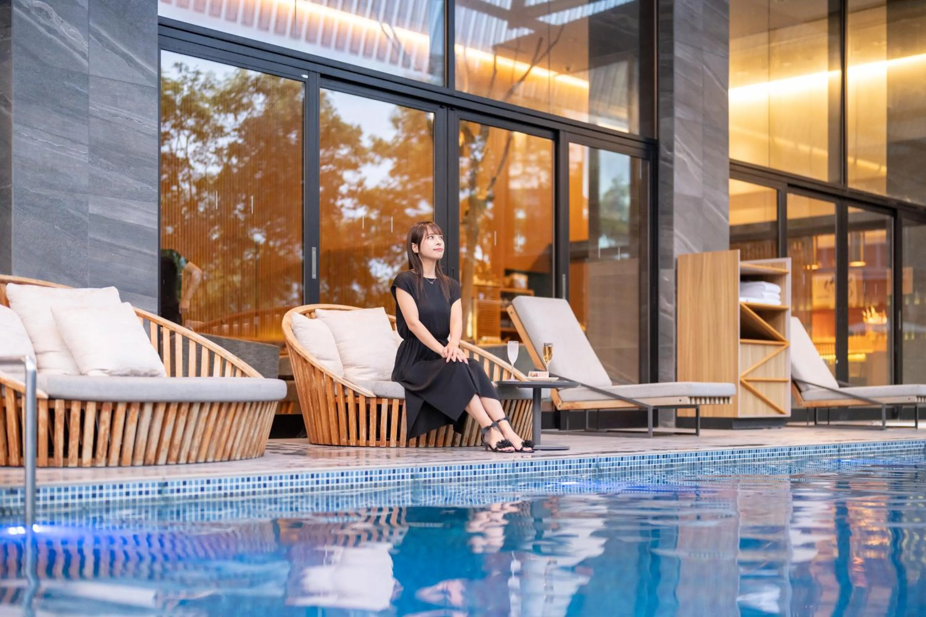 Seating area in Garden Terrace Fukuoka
