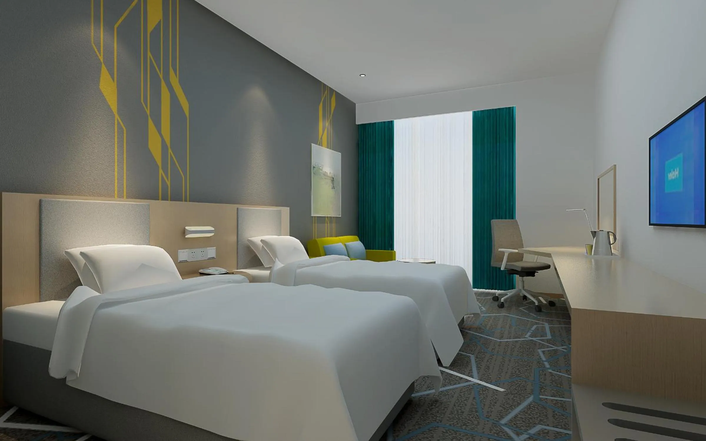 Bed in Holiday Inn Express Qingdao Innovation Park by IHG