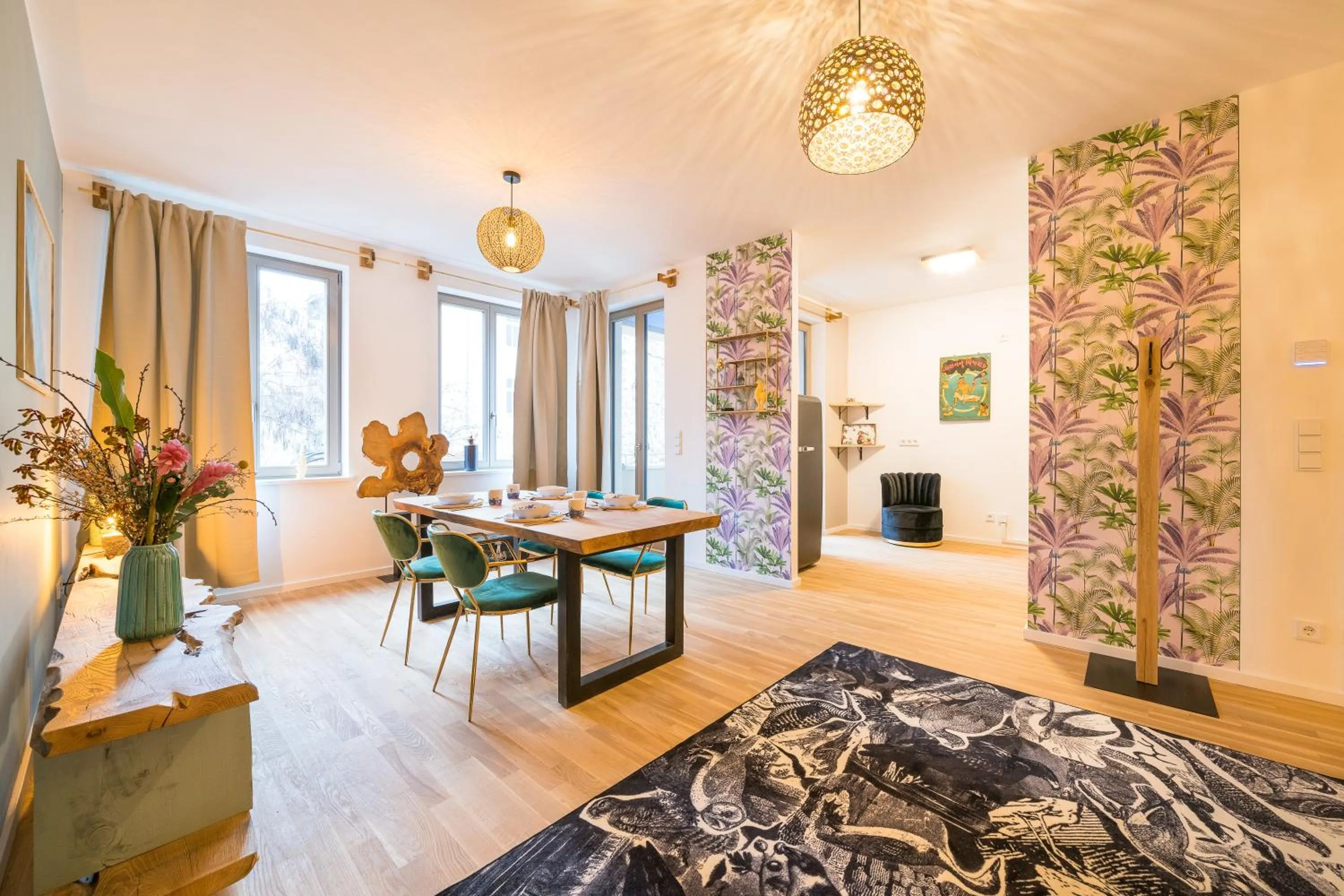 Living room, Bed in Design Apartments - "Am Weinberg"