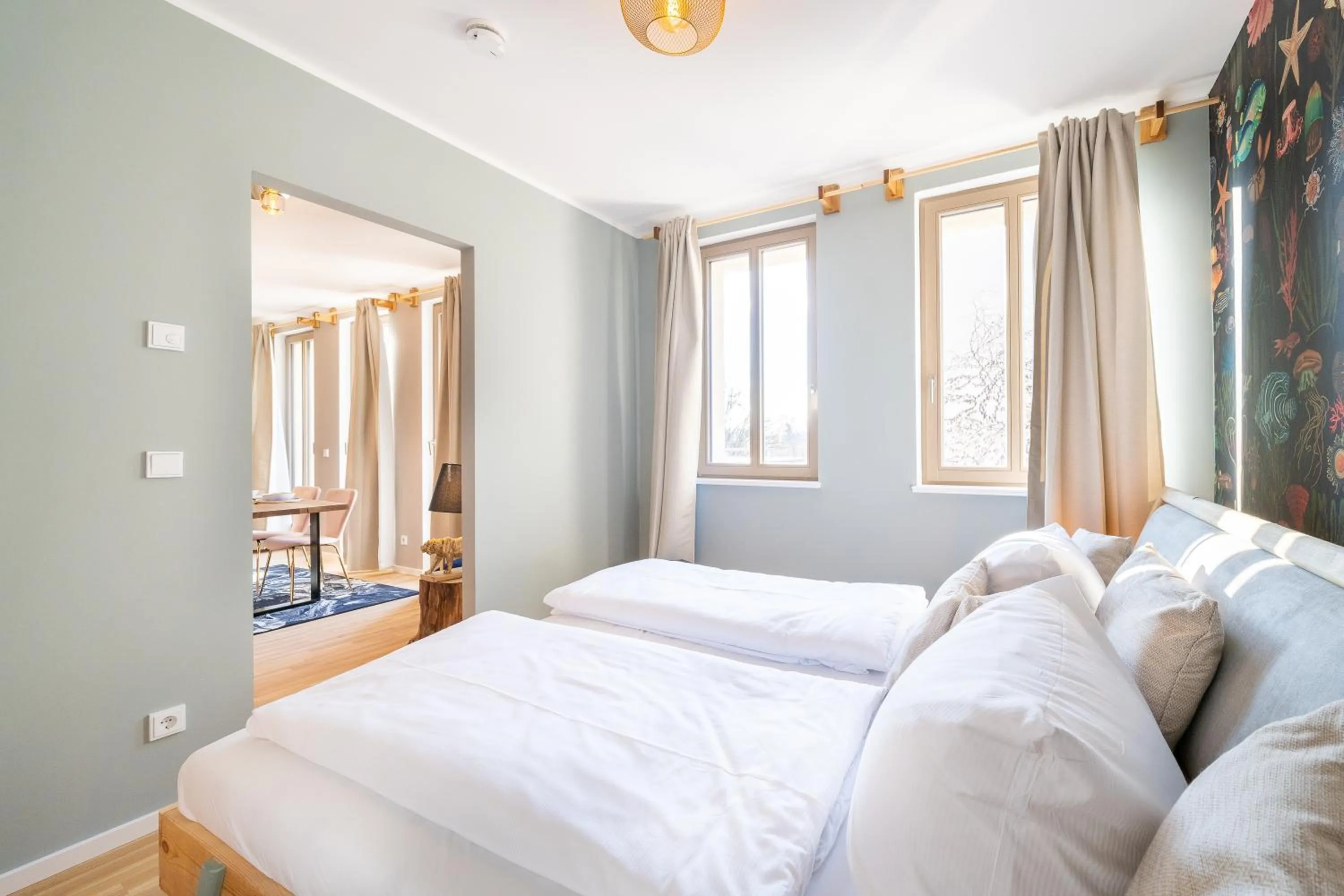 Bedroom, Bed in Design Apartments - "Am Weinberg"