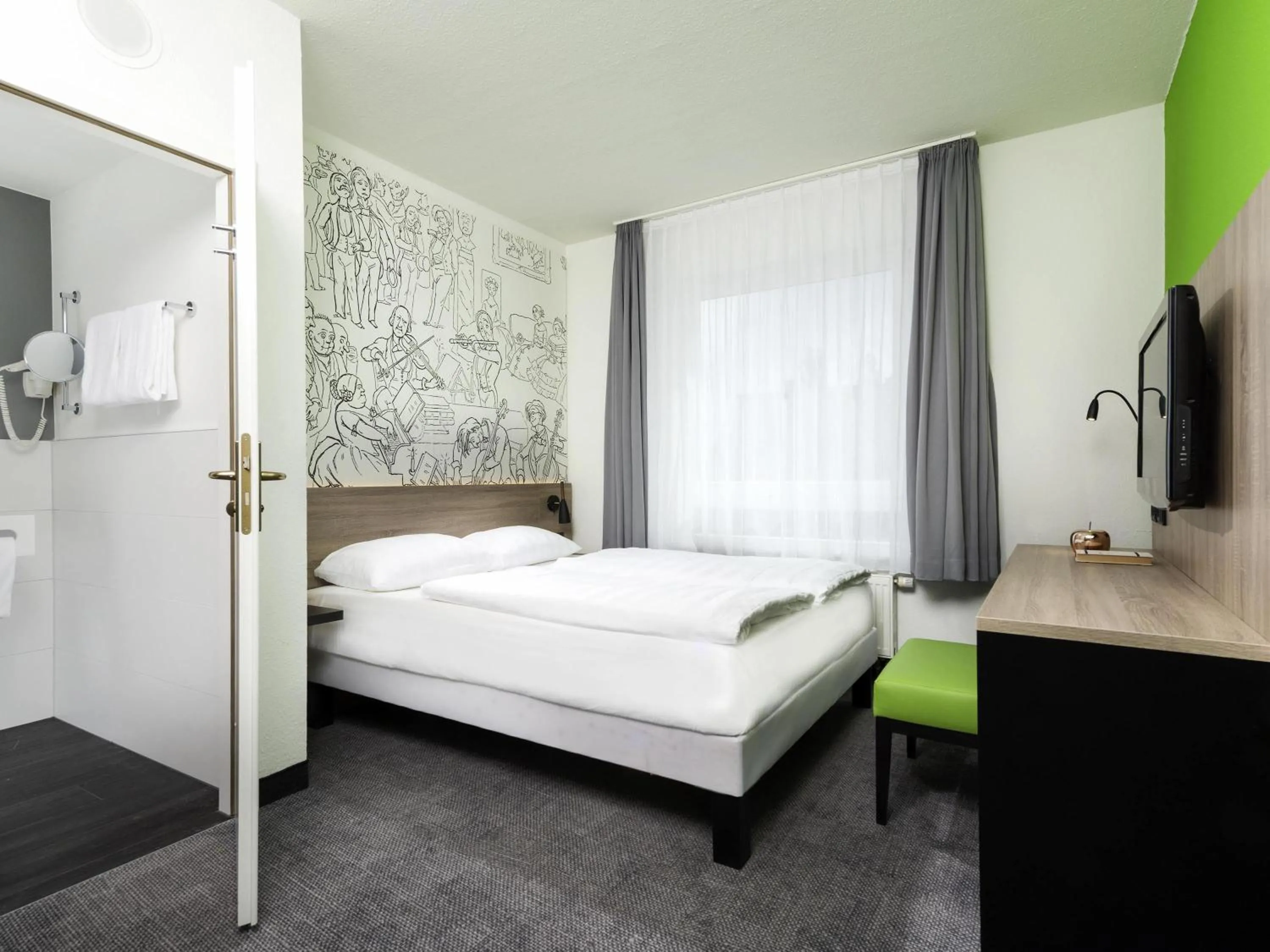 Bedroom, Bed in ibis Styles Halle