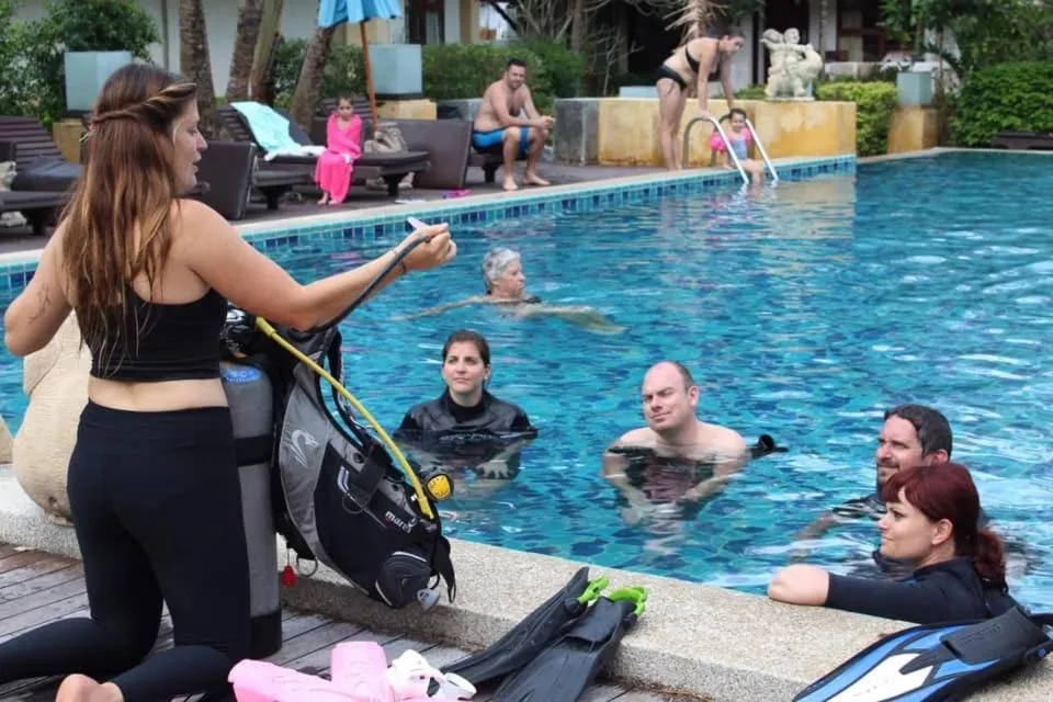 group of guests in Seashell Resort Hostel Koh Tao