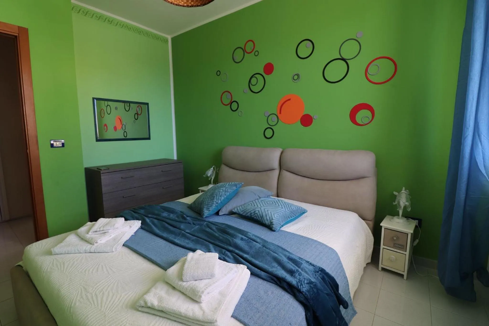 Bed in Casa Virginia Elegant One-Bedroom Apartment Near the Beach