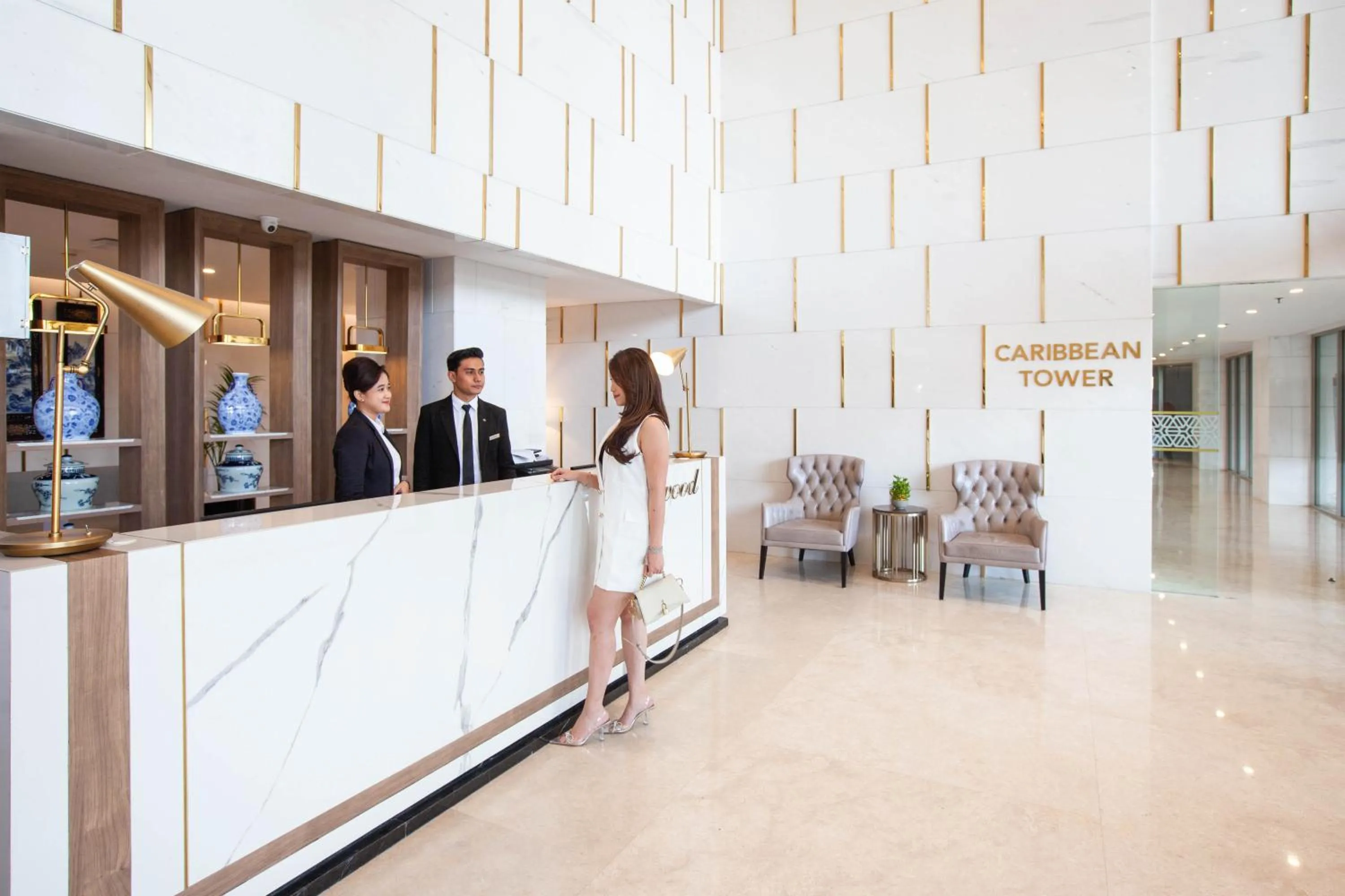 Lobby or reception in Oakwood Apartments PIK Jakarta