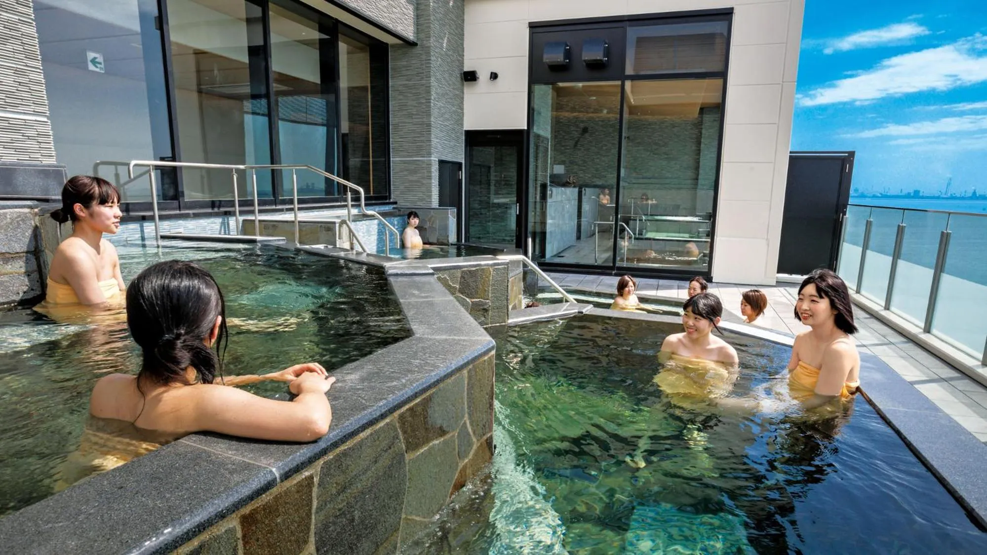 Hot Spring Bath in Ryugujo Spa Hotel Mikazuki Fujimitei