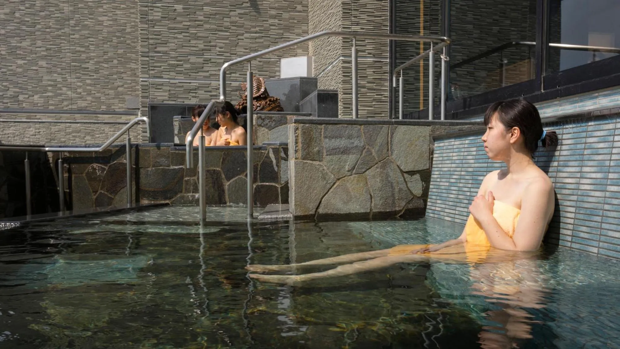 Hot Spring Bath in Ryugujo Spa Hotel Mikazuki Fujimitei