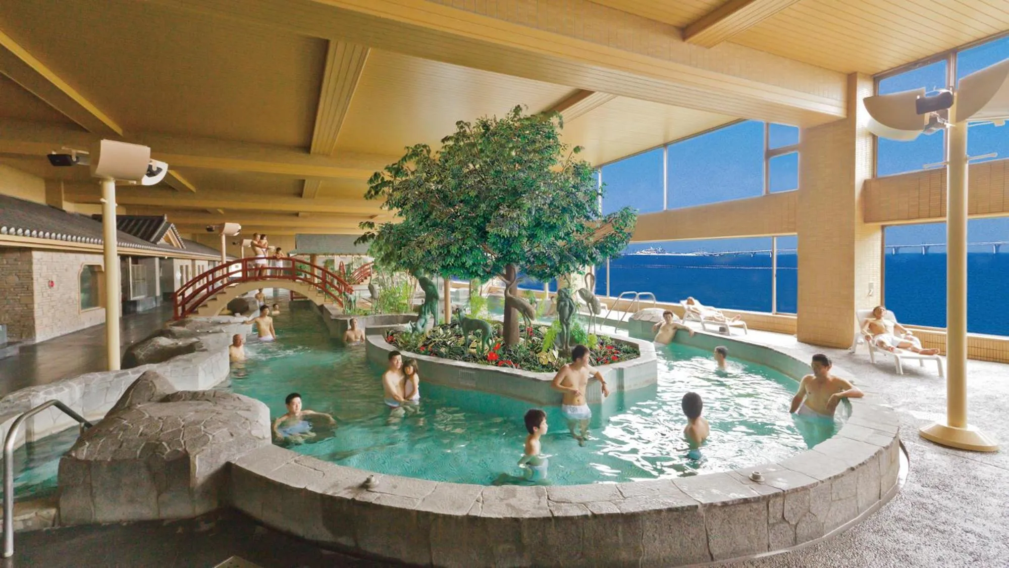 Hot Spring Bath in Ryugujo Spa Hotel Mikazuki Fujimitei