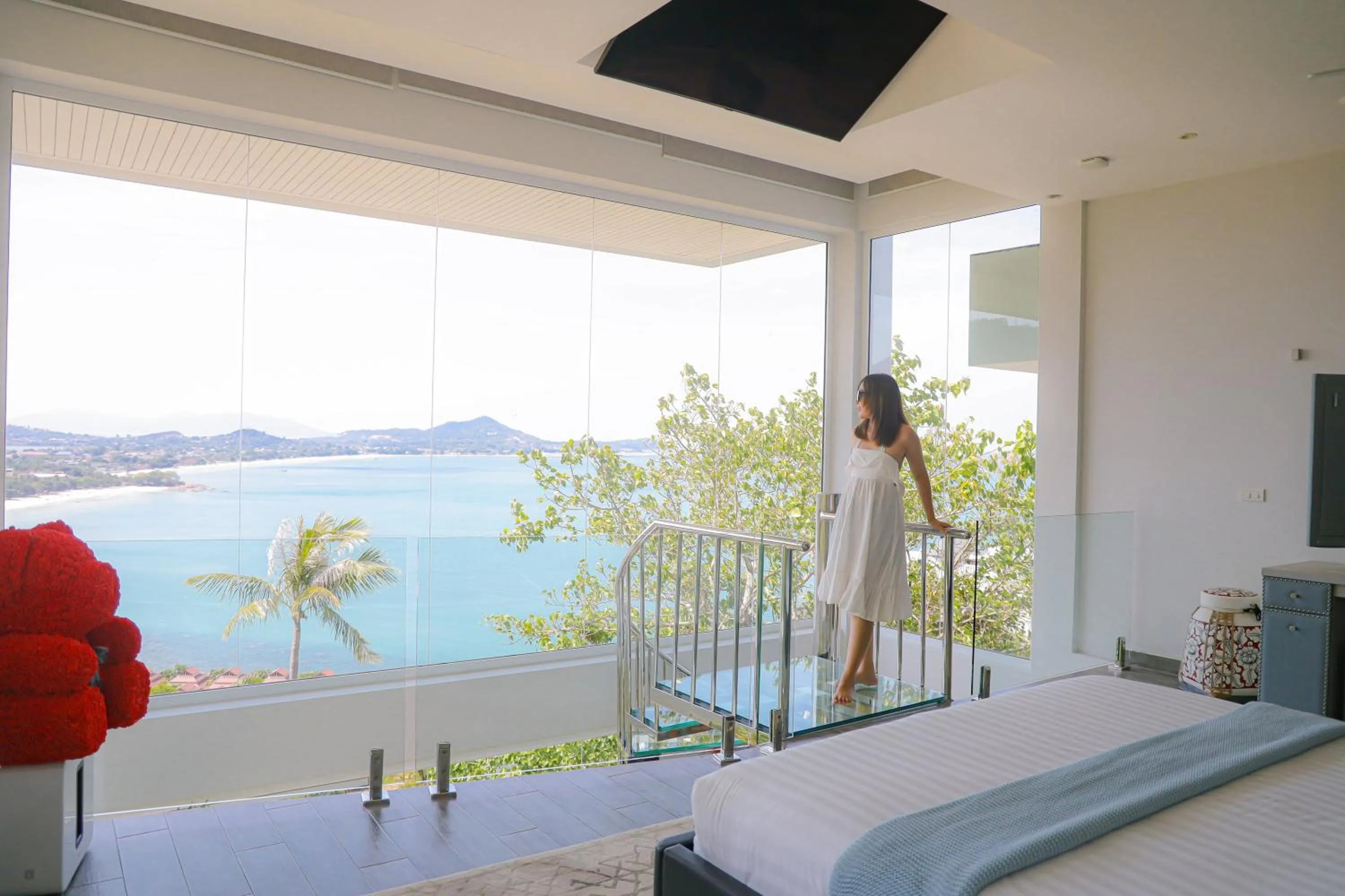 Bedroom, Bed in Panoramic Duplex Studio