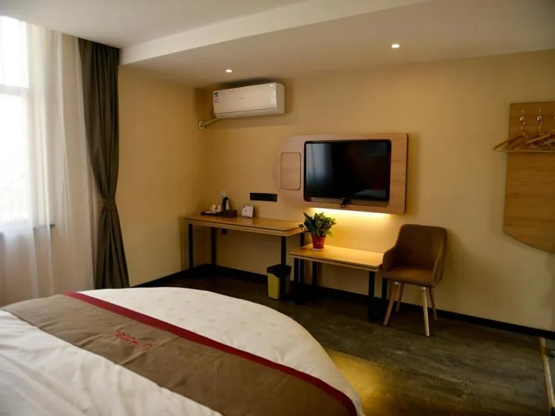 Bed in Thank Inn Chain Hotel Jiangsu xuzhou gulou DaHuangShan