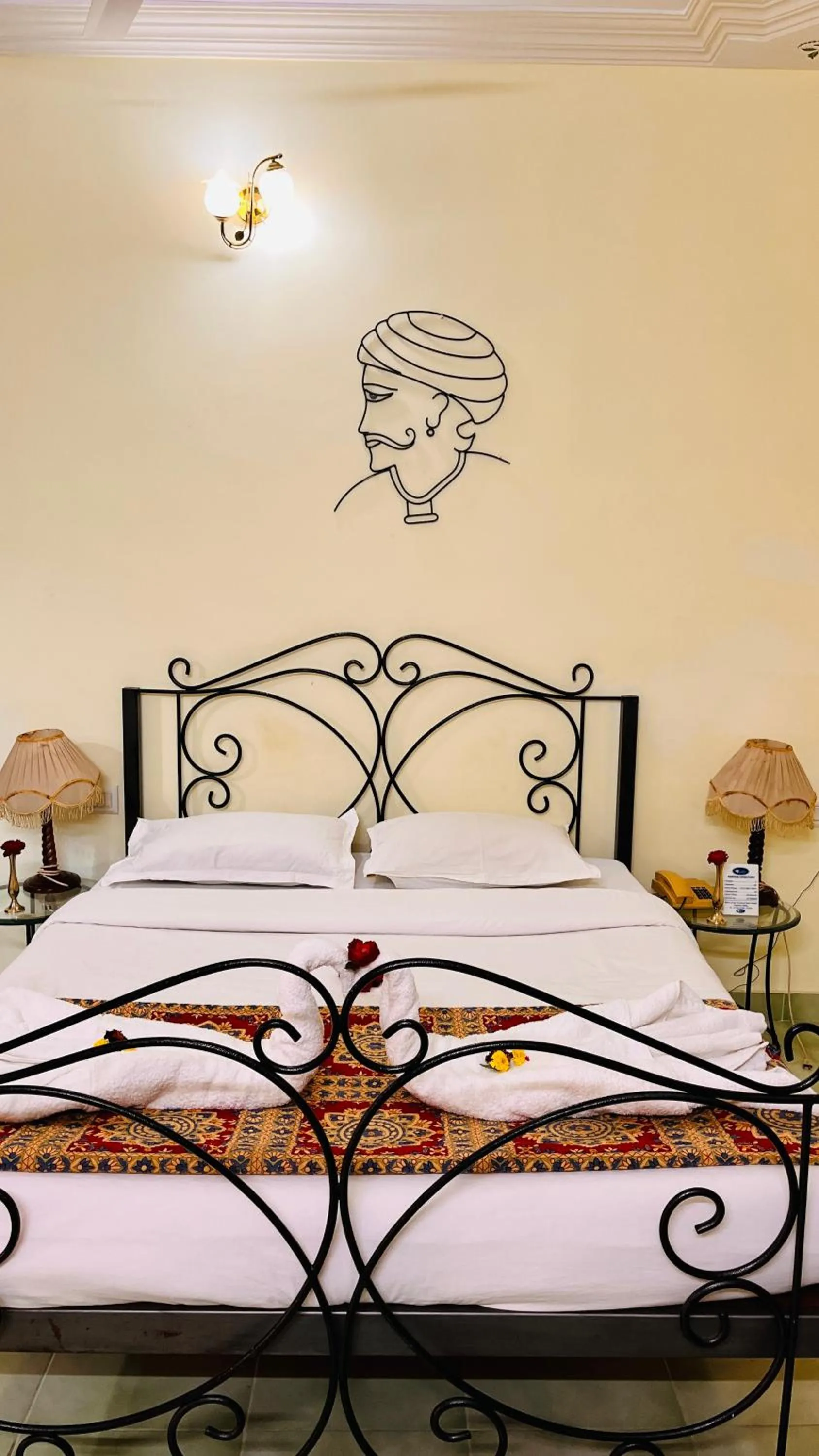 Bed in Hotel Master Paradise, Pushkar, Rajasthan , INDIA