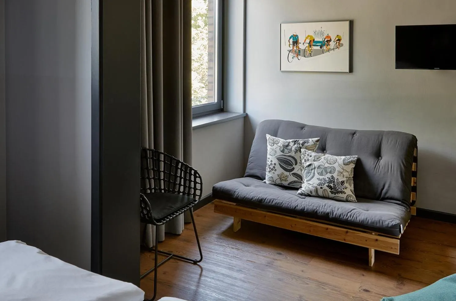 Living room, Bed in Underdog Hotel