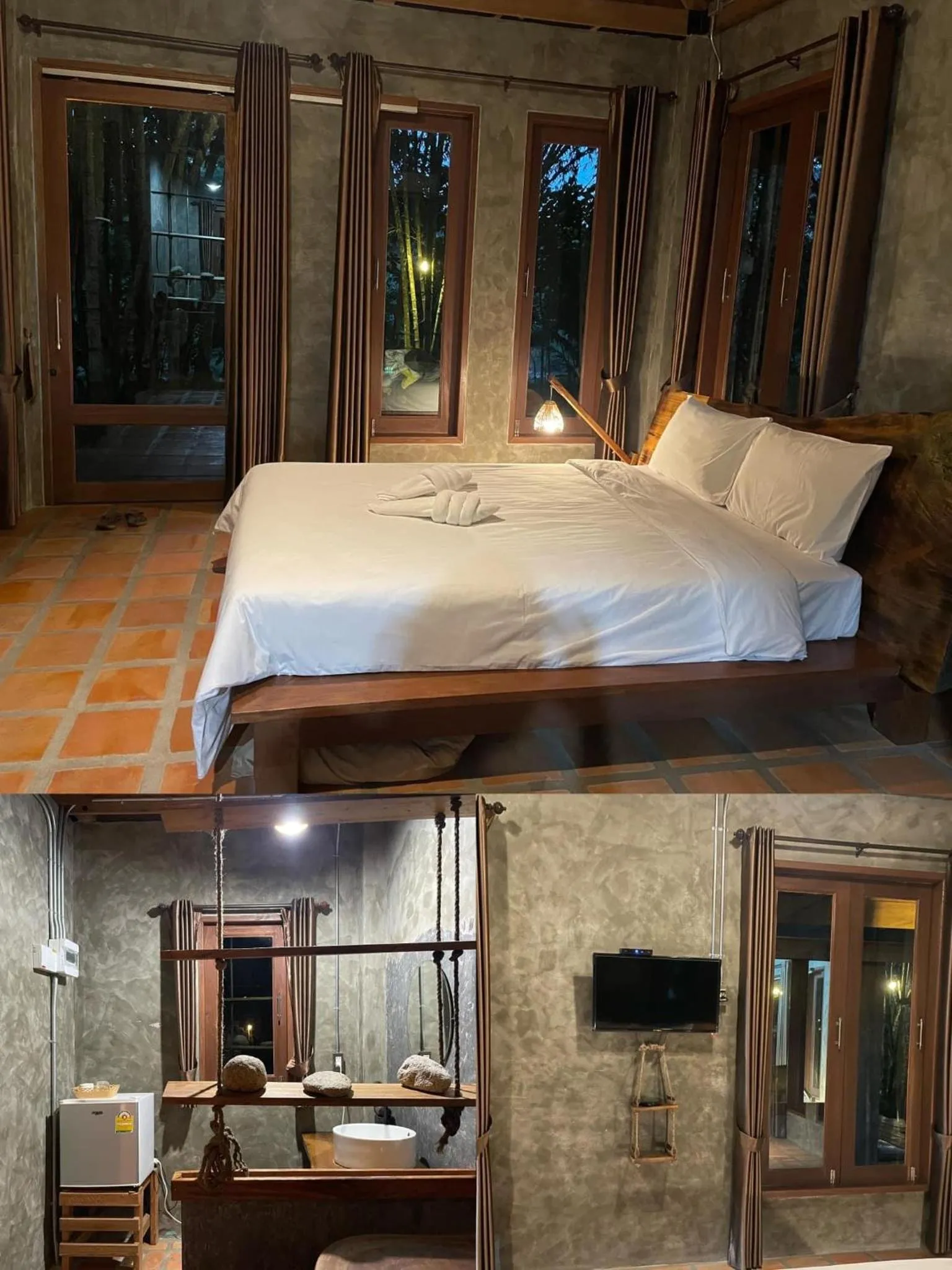 Bed in Kung Nok Tha Resort Nakhon Si Thammarat