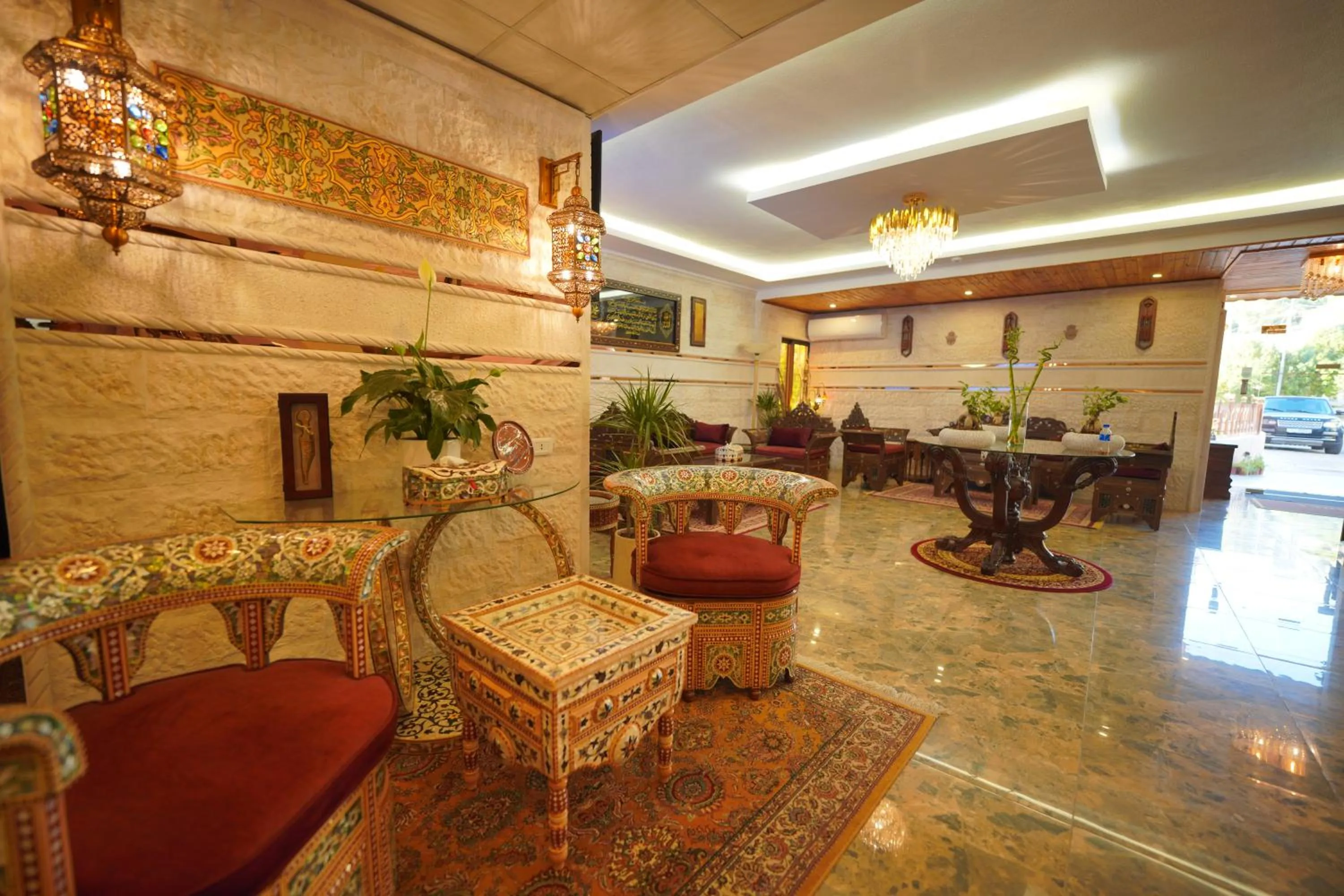 Seating area in Petra Plaza Hotel