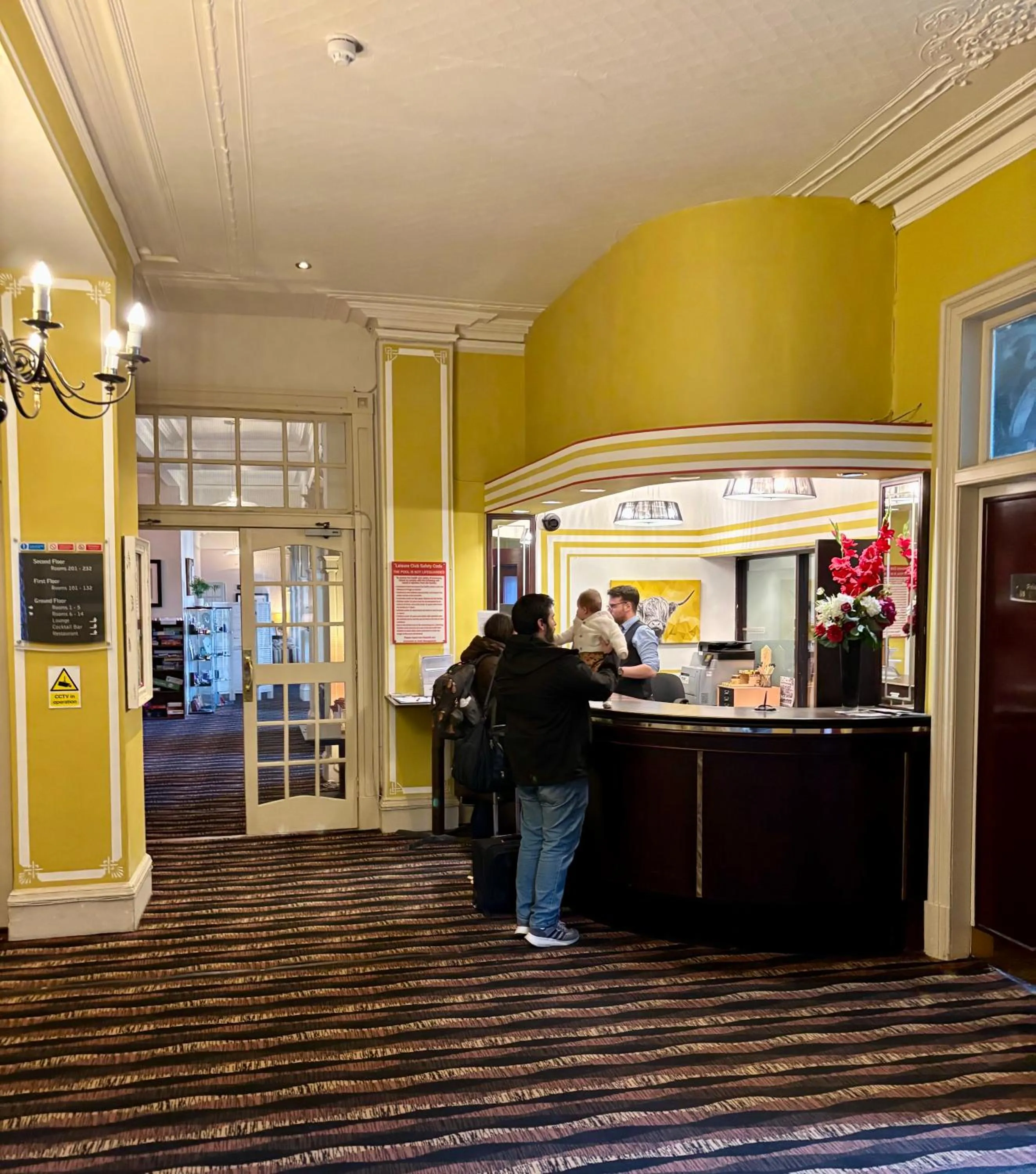 Lobby or reception in The Pitlochry Hydro Hotel