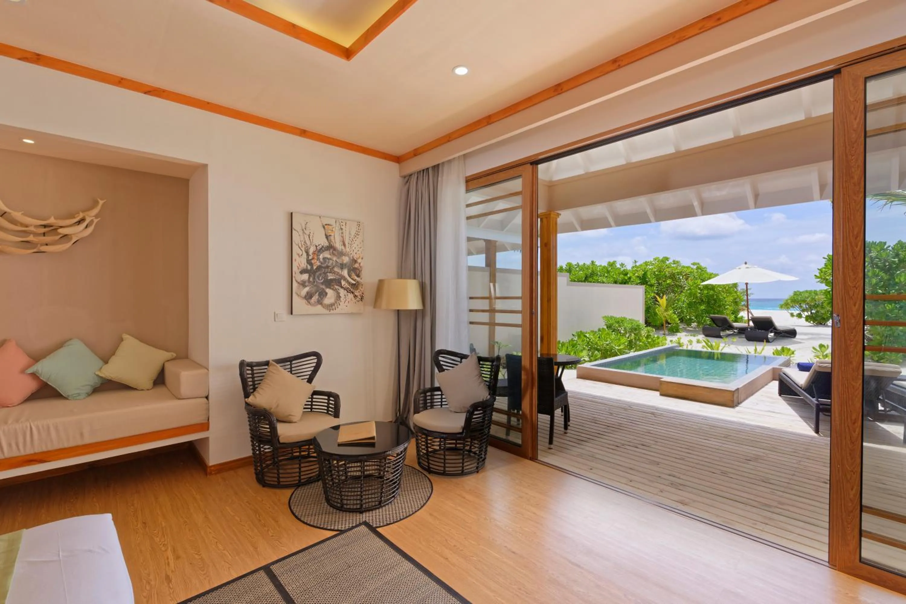 Seating area in Brennia Kottefaru Maldives