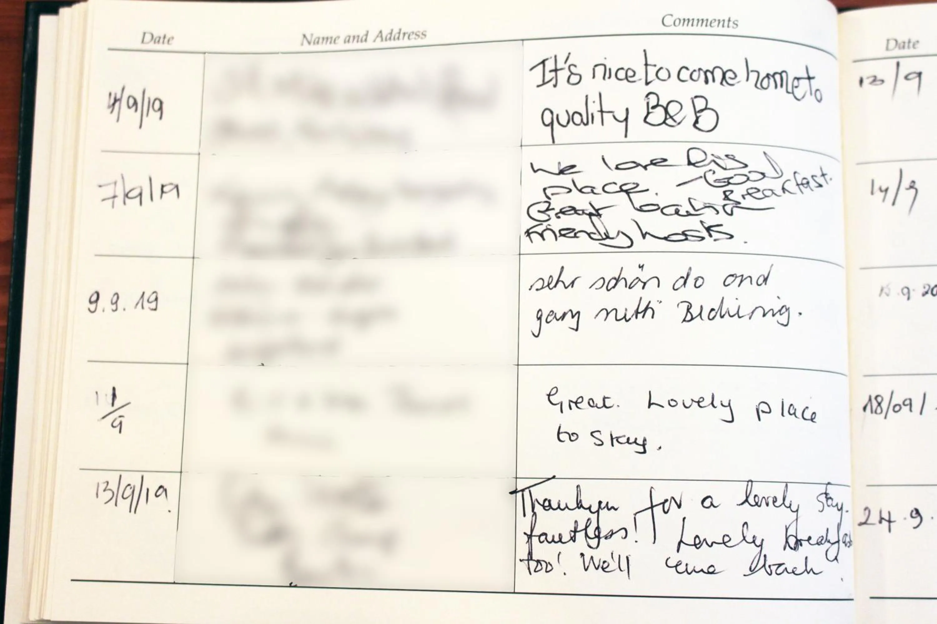 Logo/Certificate/Sign in The Cottage B&B