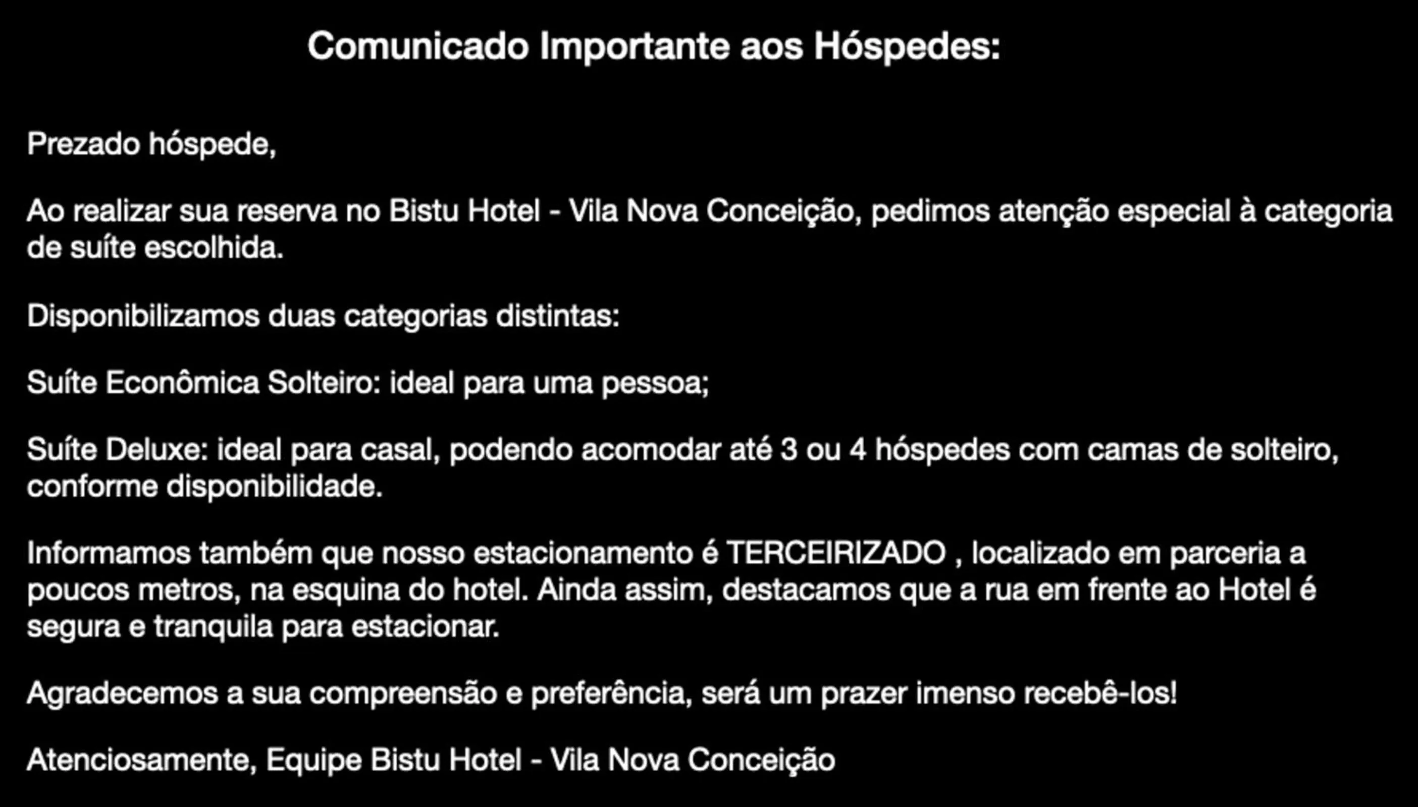 Text overlay in Bistu Hotel - Vila Nova Conceição
